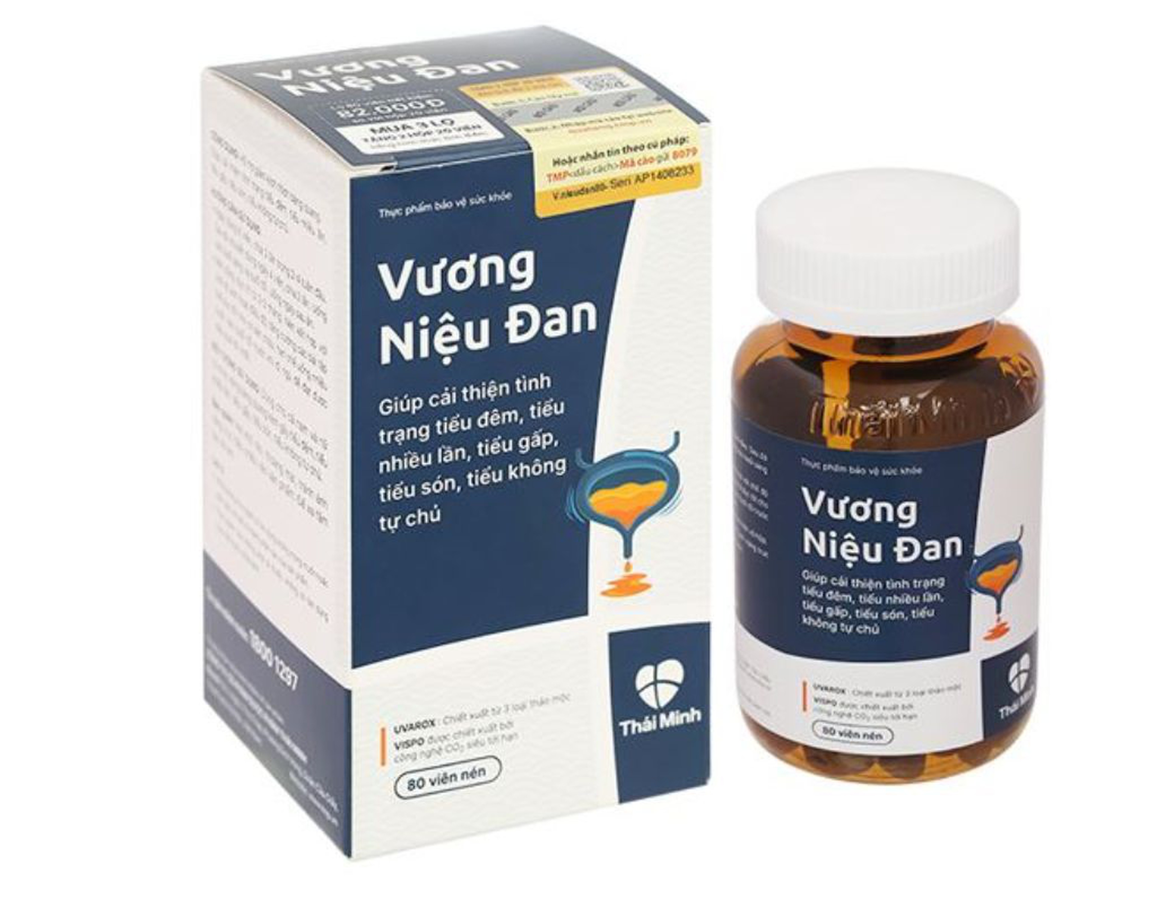Vương Niệu Đan giảm kích thích bàng quang, giảm tiểu đêm (Hộp 80 viên)
