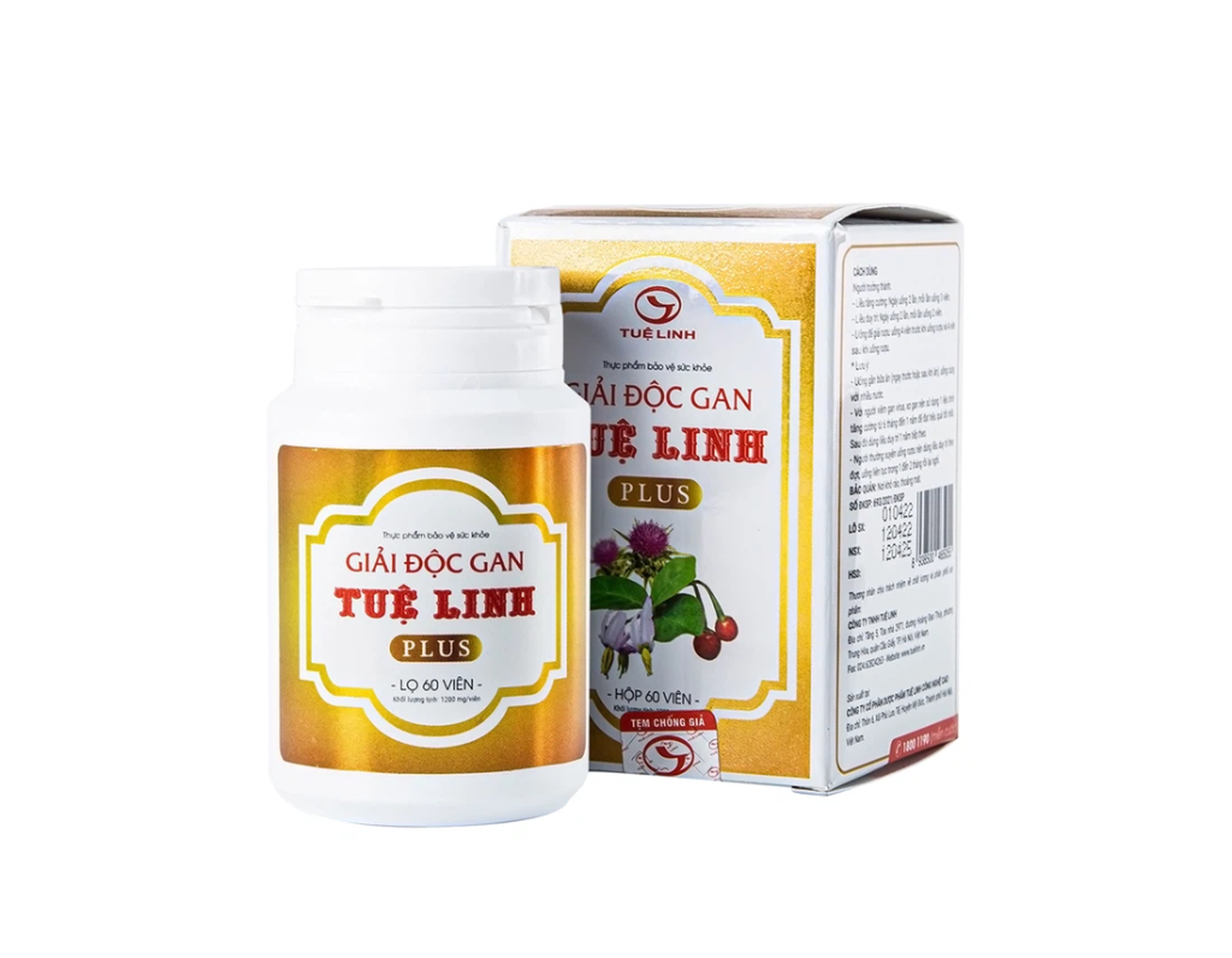 Viên uống Giải độc gan Tuệ Linh Plus giúp giải độc gan, hạ men gan, tăng cường chức năng gan (Lọ 60 viên)
