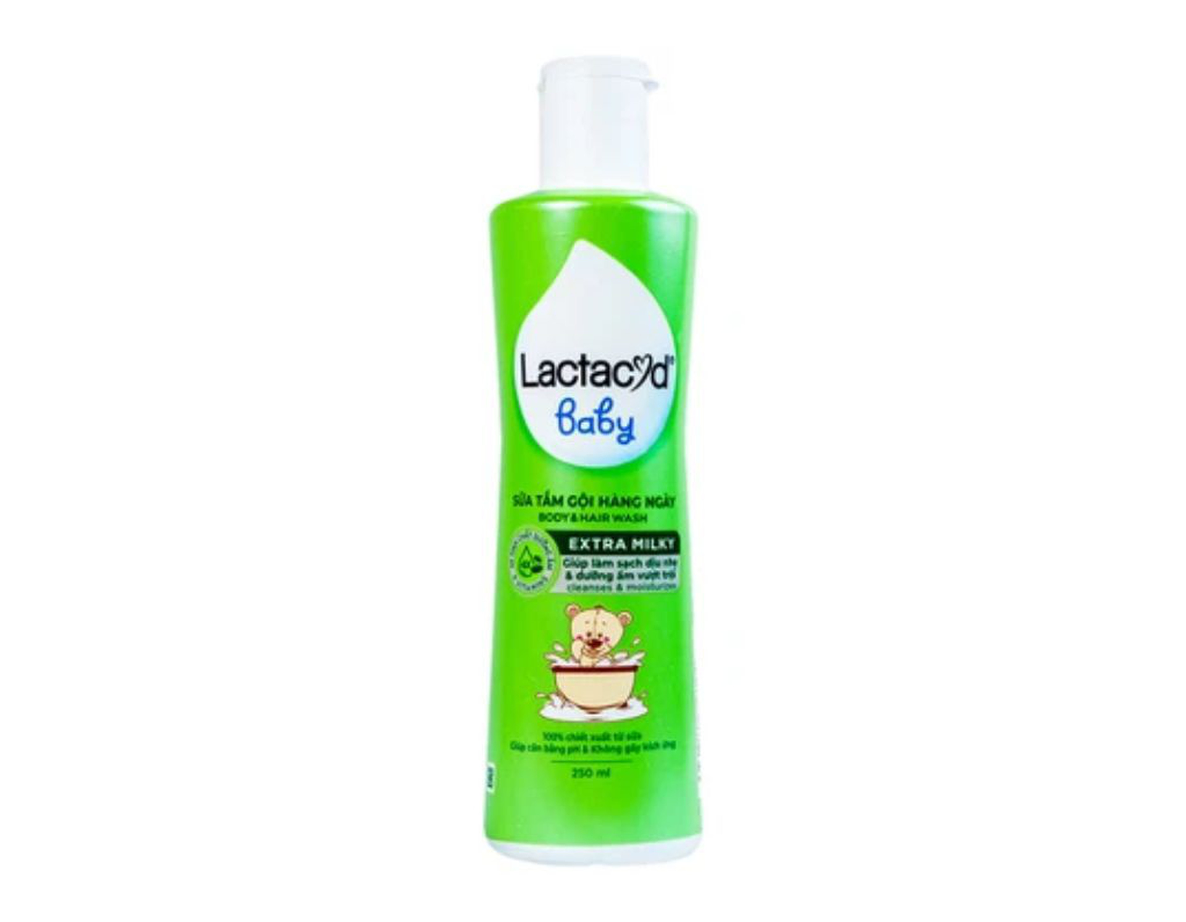 Sữa tắm gội Lactacyd Baby Extra Milky bảo vệ da và tóc cho bé (chai 250ml)