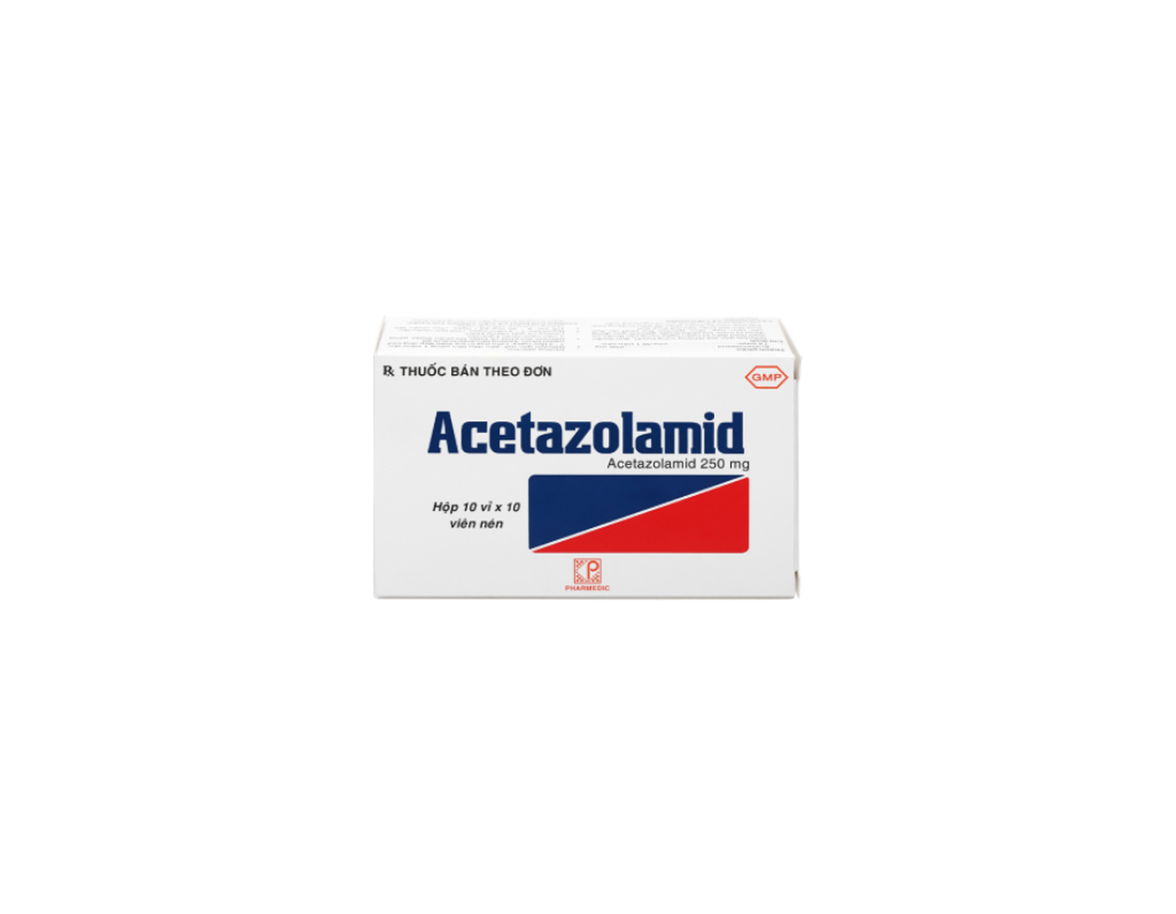 Thuốc Acetazolamid 250mg Pharmedic điều trị glocom, động kinh nhẹ (hộp 10 vỉ x 10 viên)