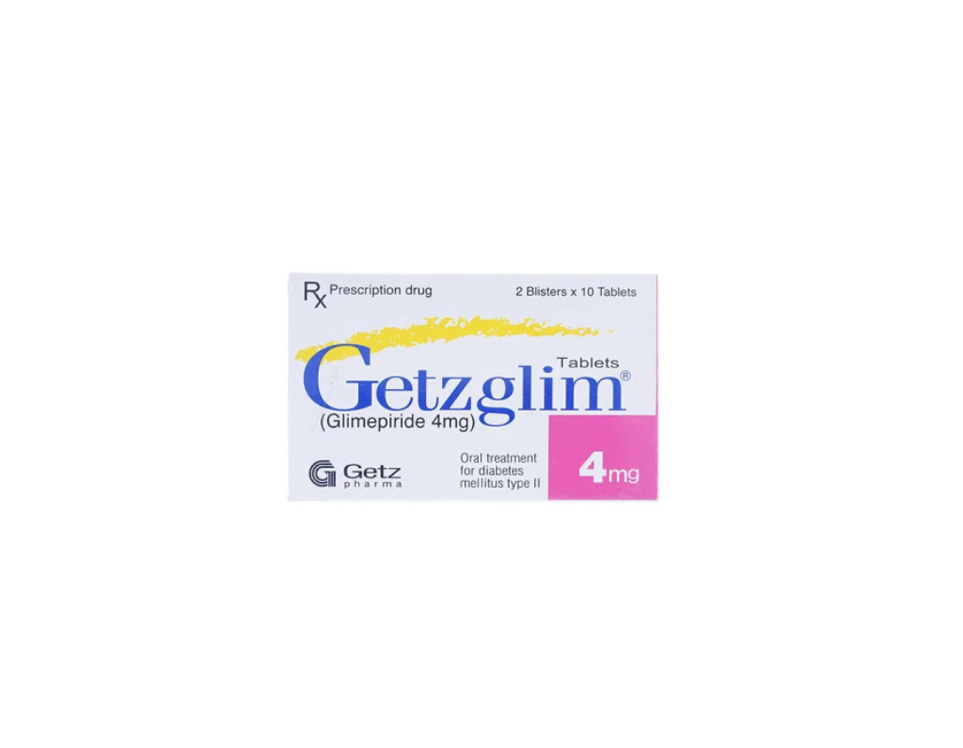 Thuốc Getzglim 4mg trị đái tháo đường type 2 (hộp 2 vỉ x 10 viên)