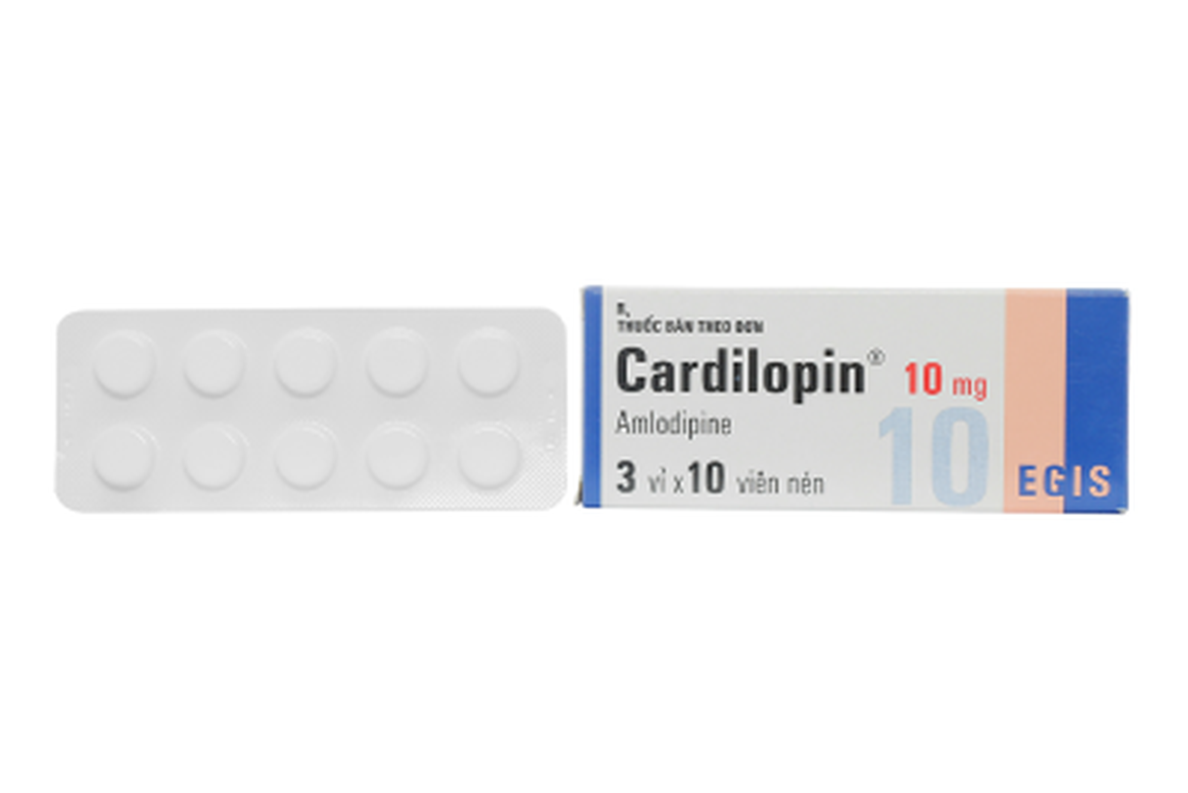 Thuốc Cardilopin 10mg điều trị tăng huyết áp (hộp 3 vỉ x10 viên)