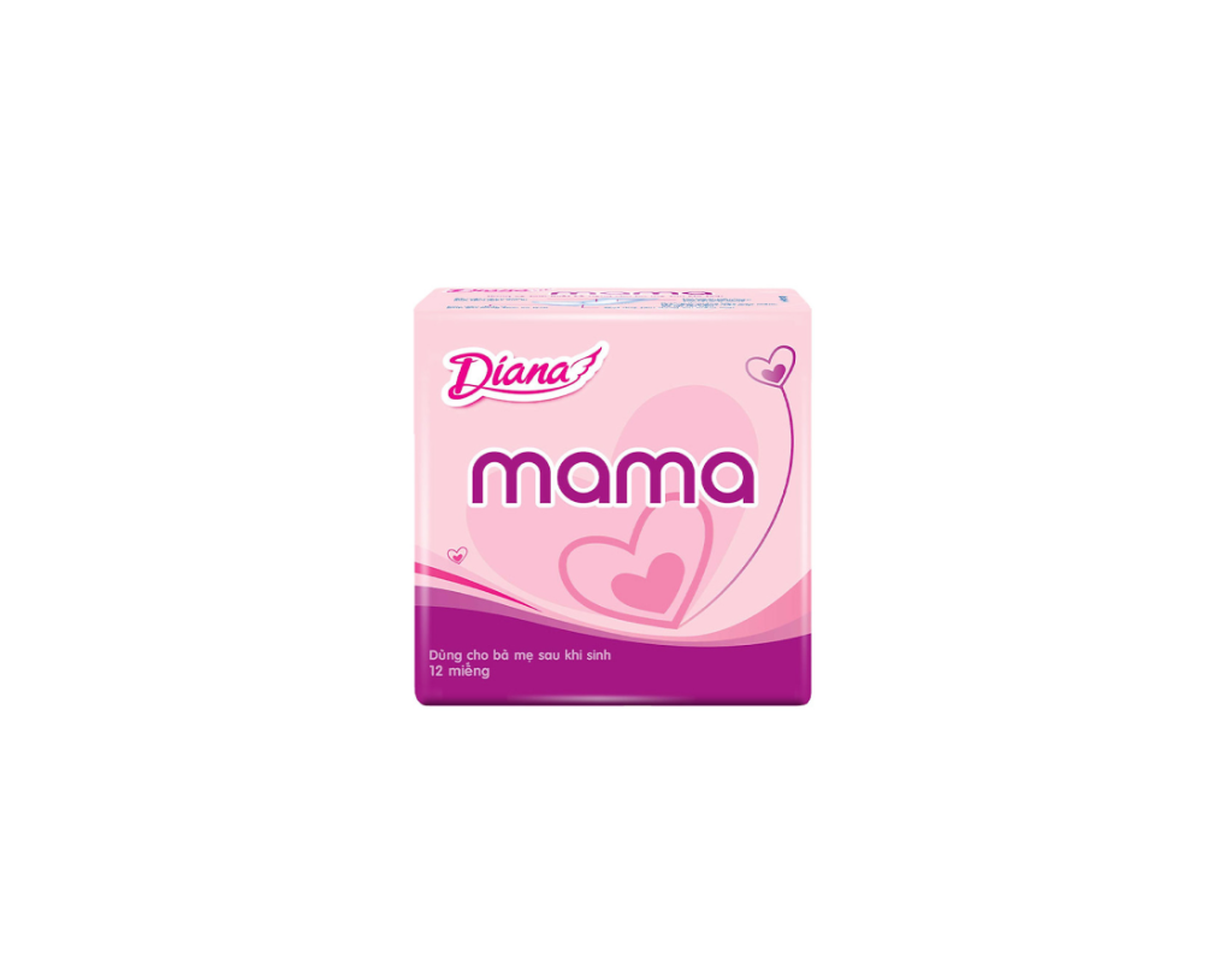 Băng vệ sinh Diana Mama siêu mỏng không cánh dành cho phụ nữ sau sinh (gói 12 miếng)