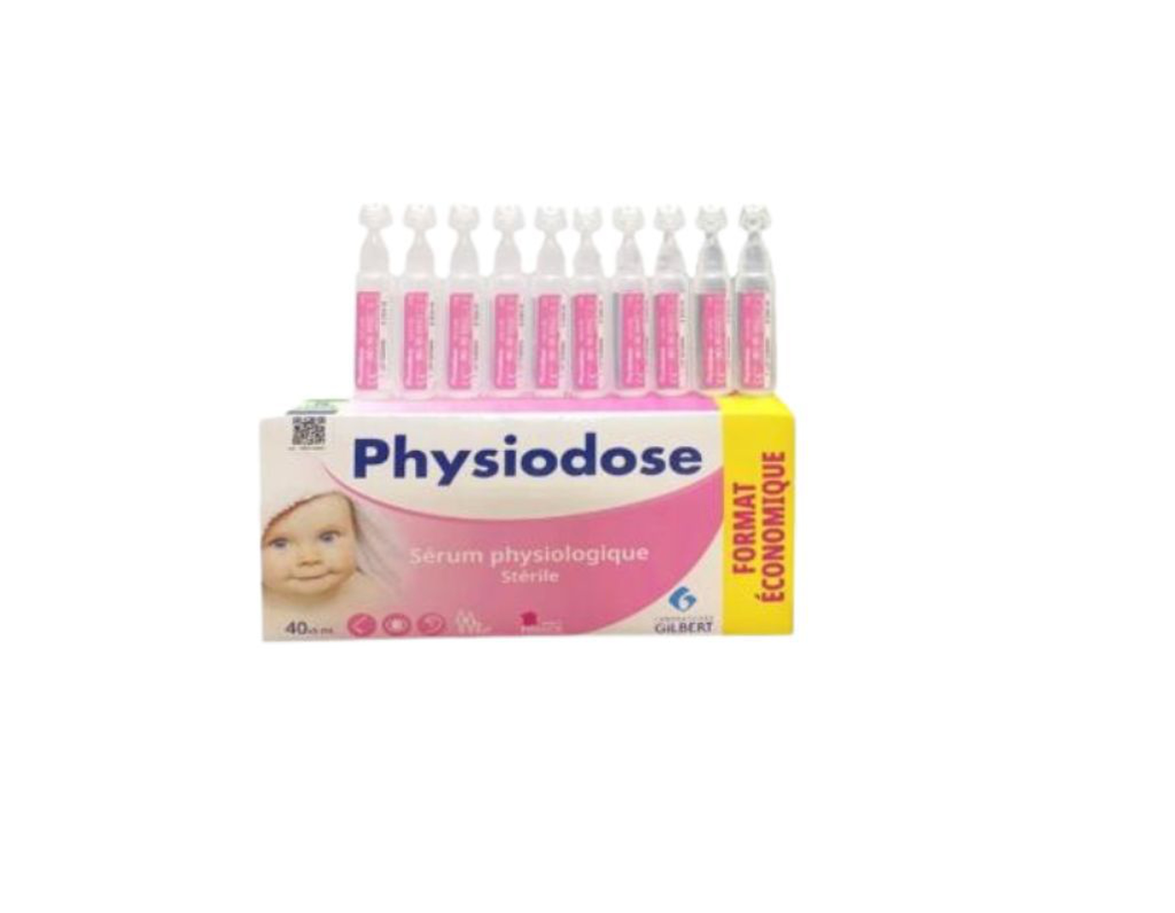 Nước muối sinh lý Physiodose vệ sinh mắt mũi tai (Hộp 8 vỉ x 5 ống 5ml)