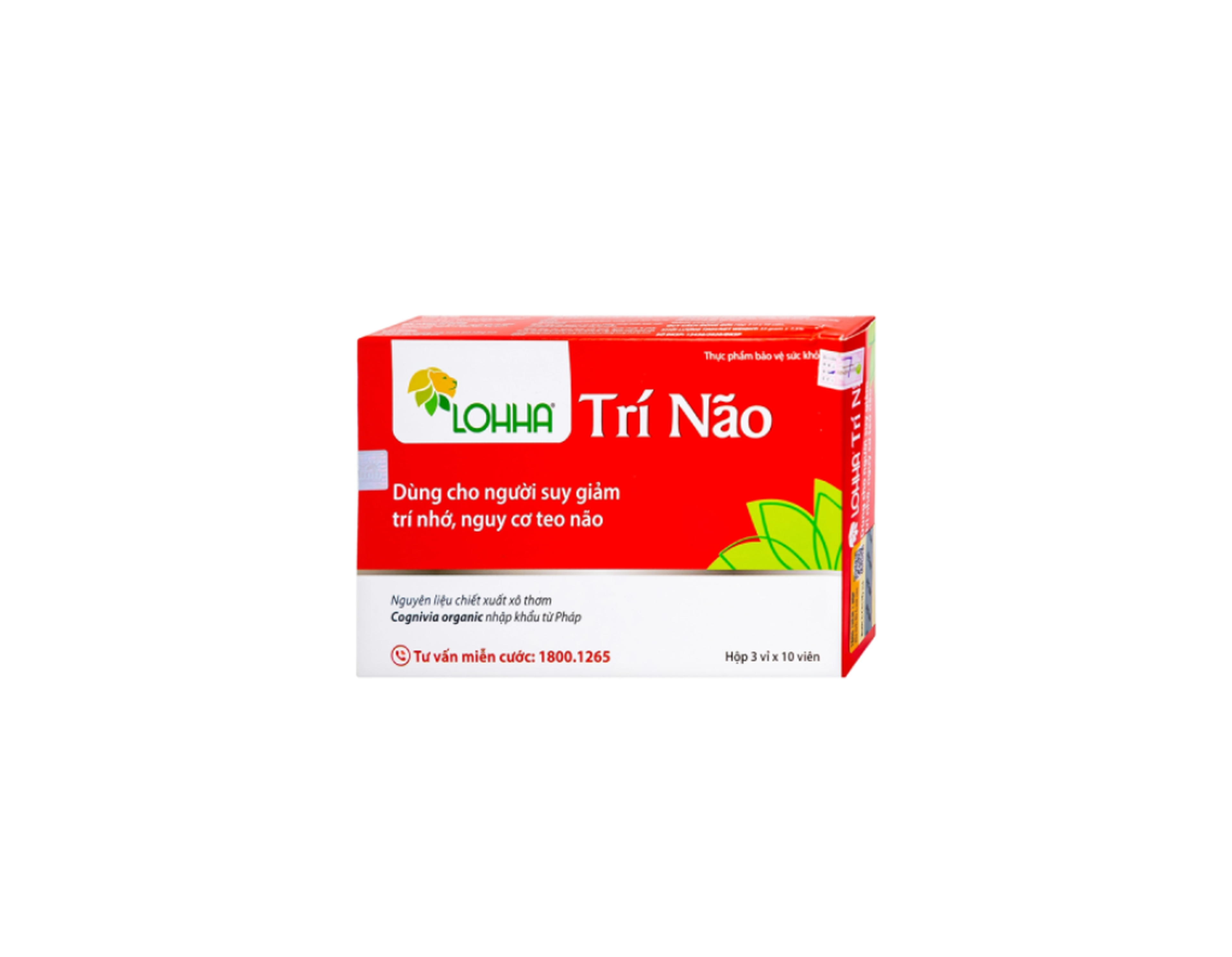 Viên uống Lohha Trí Não giúp hỗ trợ suy giảm trí nhớ, nguy cơ teo não sau tai biến (Hộp 3 vỉ x 10 viên)