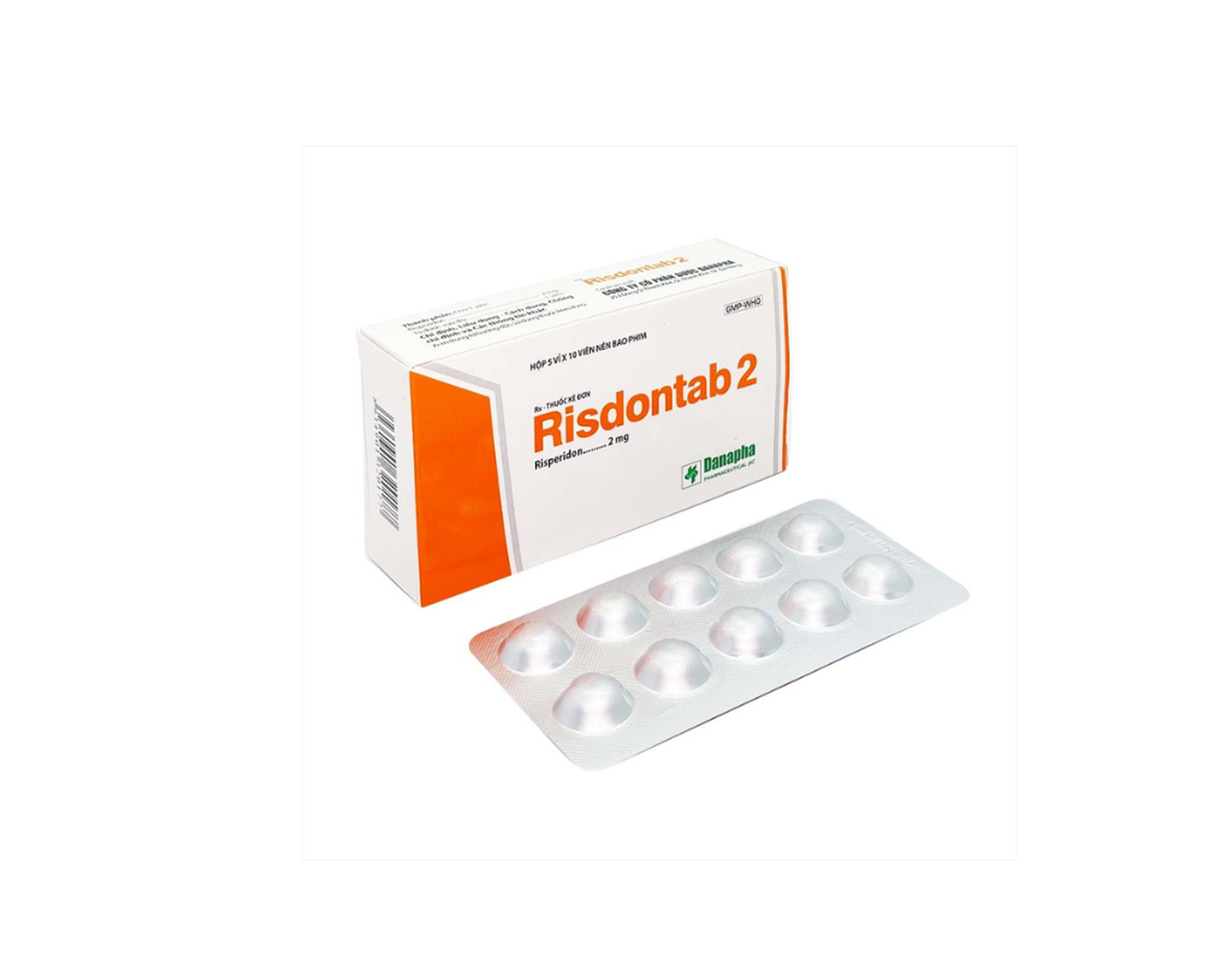 Thuốc Risdontab 2 Danapha điều trị tâm thần phân liệt cấp và mãn tính (Hộp 5 vỉ x 10 viên)