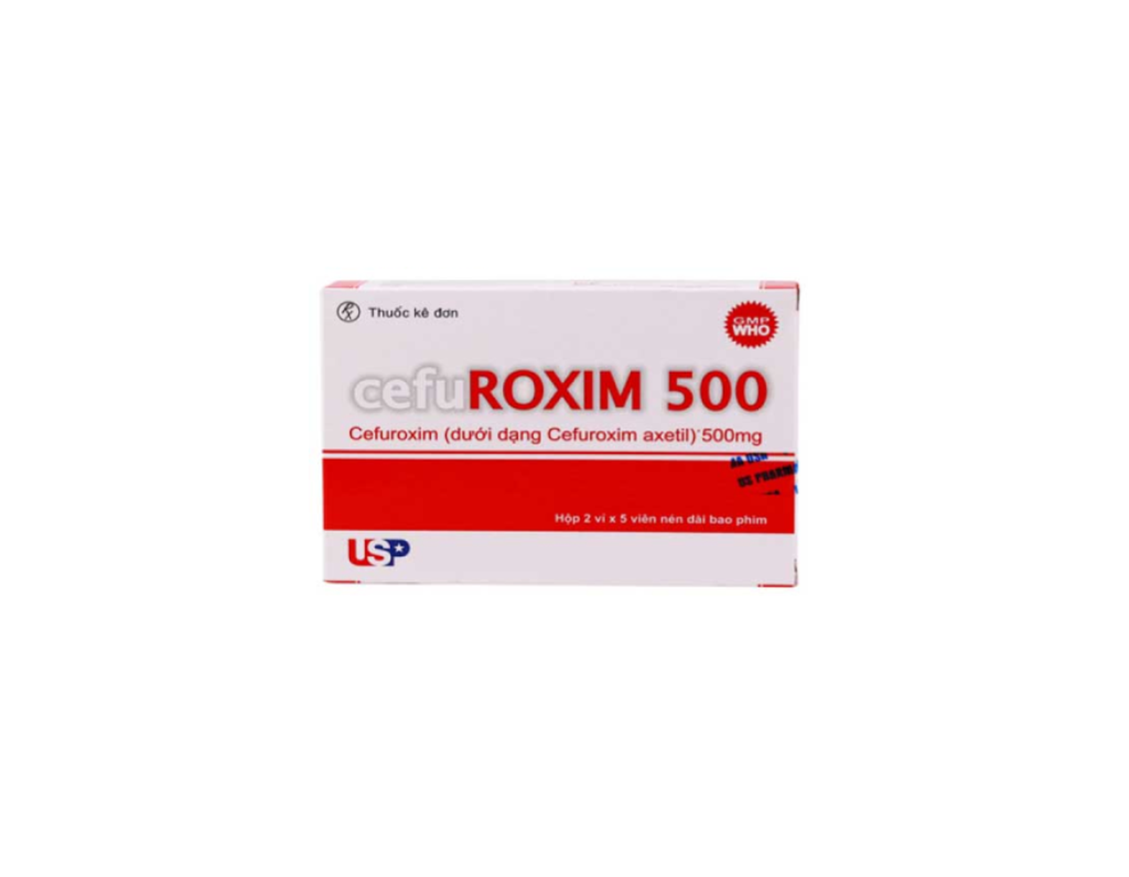 Thuốc Cefuroxim 500 Tab Us Pharma điều trị nhiễm khuẩn ( hộp 6 vỉ x 5 viên)