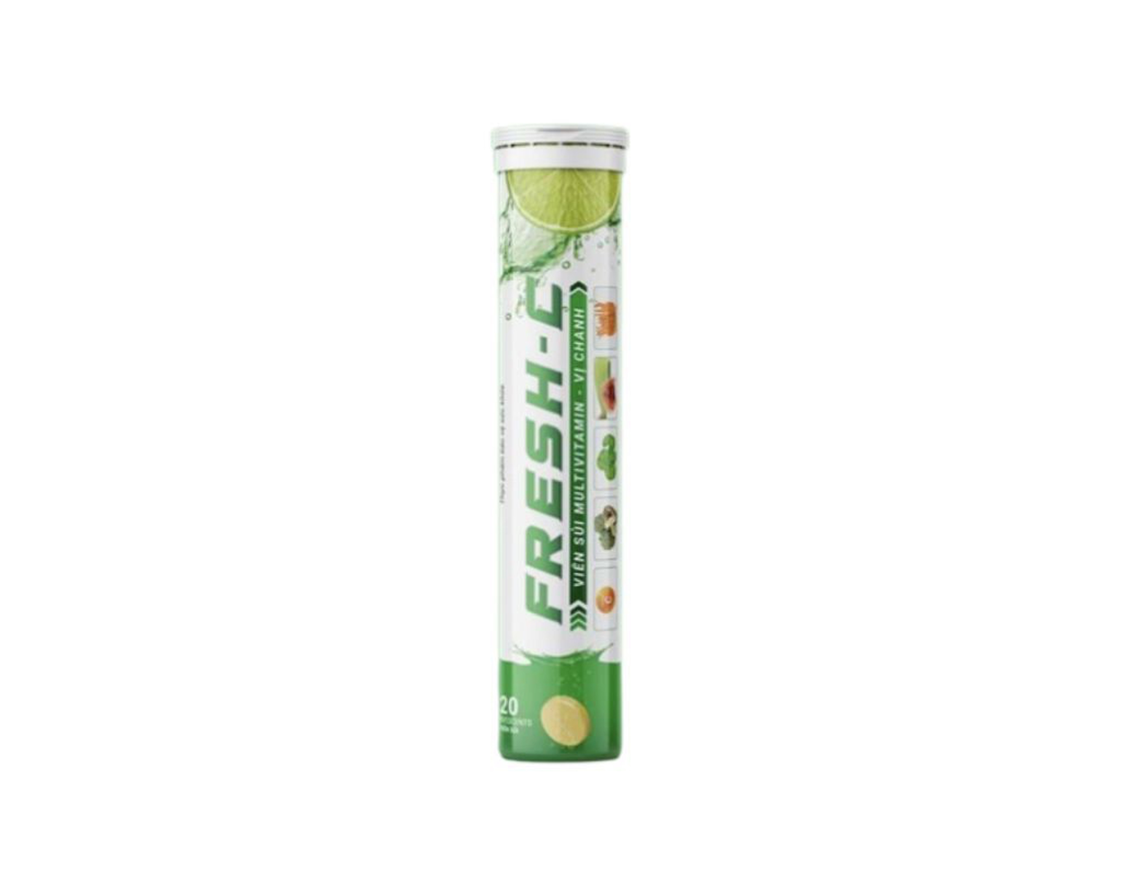 Viên sủi FRESH C Thanh Nhiệt hương chanh bổ sung vitamin C (Tuýp 20 viên)