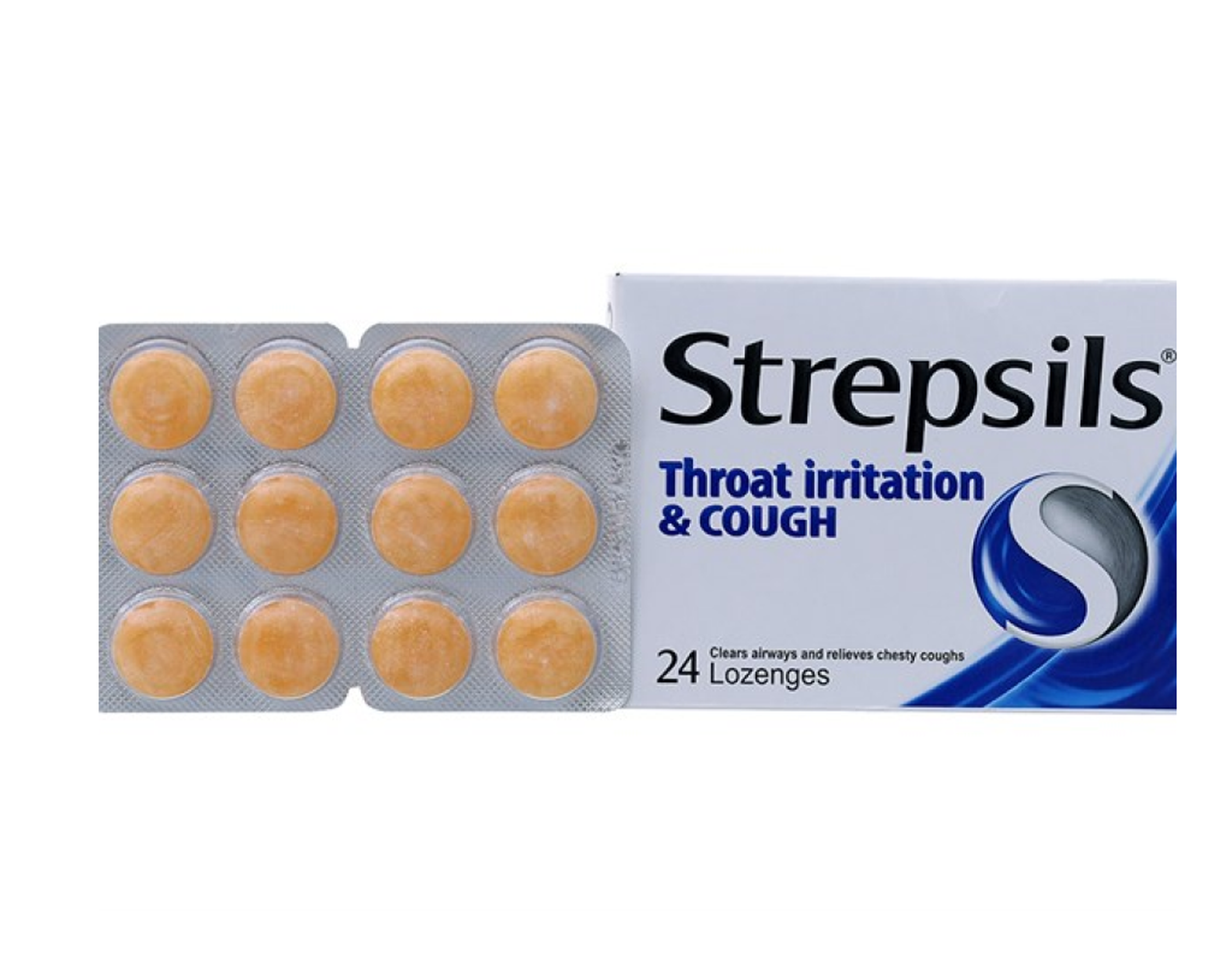 Viên ngậm Strepsils Throat Irritation & Cough Lz giảm ho (Hộp 2 vỉ x 12 viên)