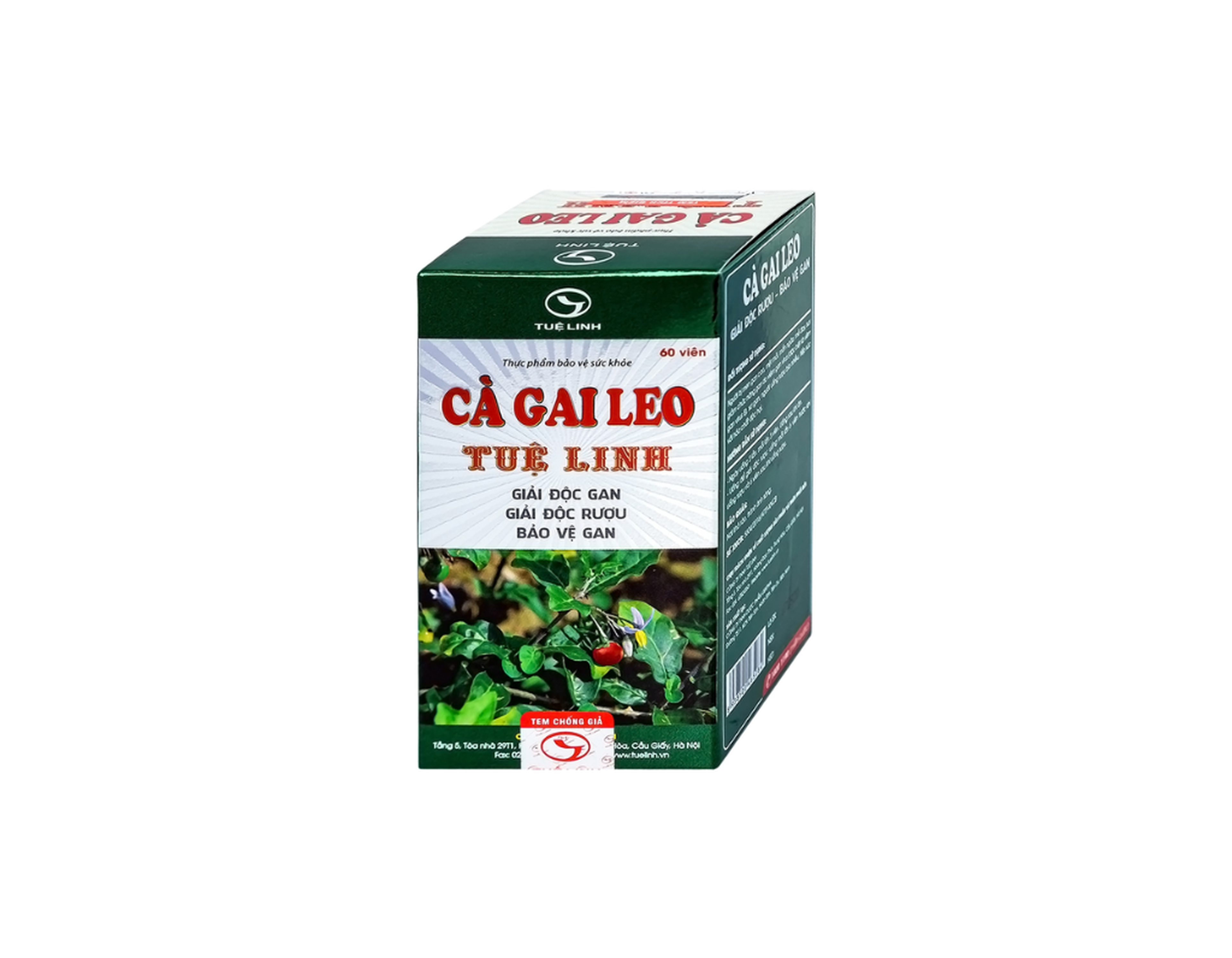 Viên uống Cà Gai Leo Tuệ Linh hỗ trợ giải độc gan (Hộp 1 lọ 60 viên)
