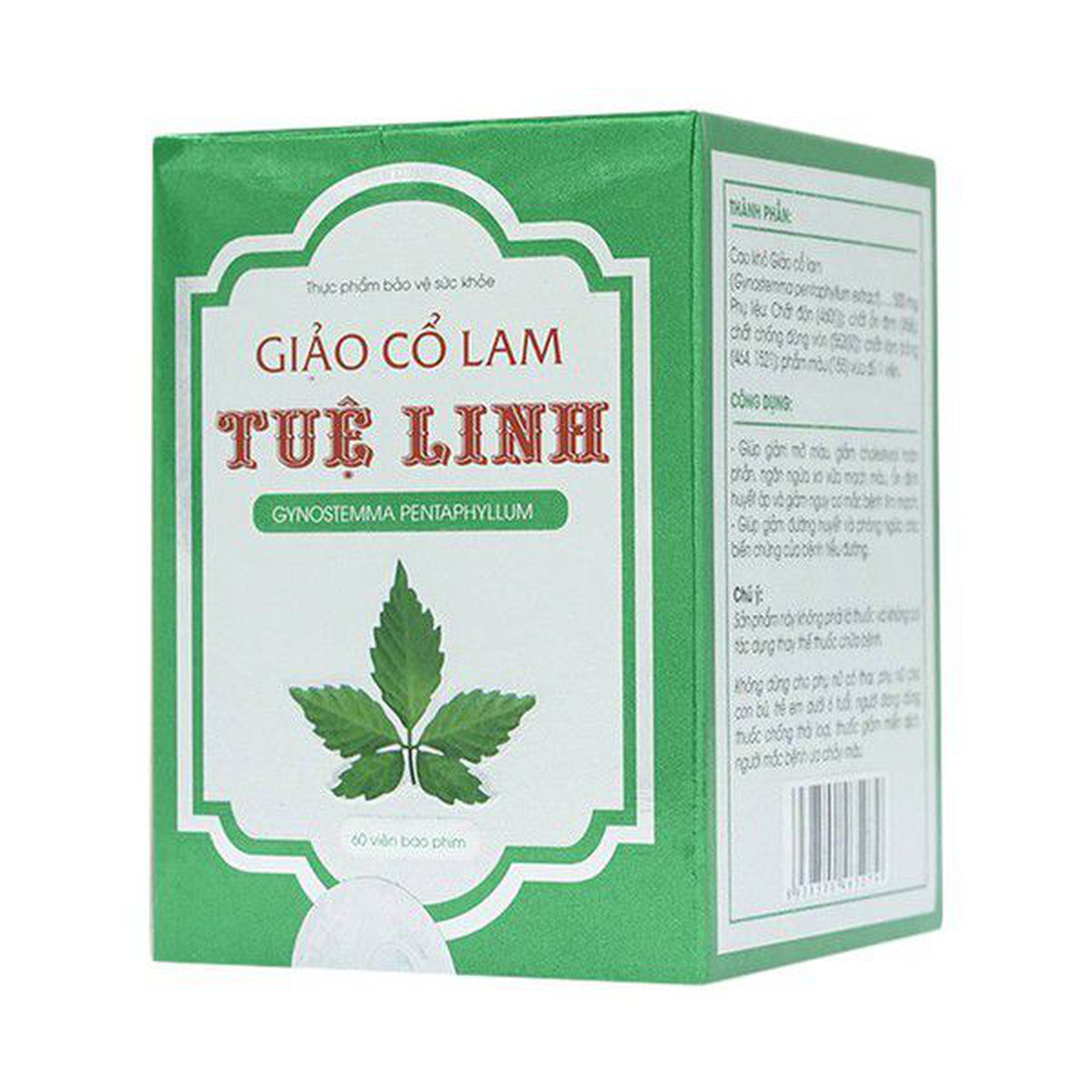 Viên uống Giảo cổ lam Tuệ Linh hỗ trợ giảm mỡ máu, ngừa xơ vữa mạch (Hộp 1 lọ 60 viên)