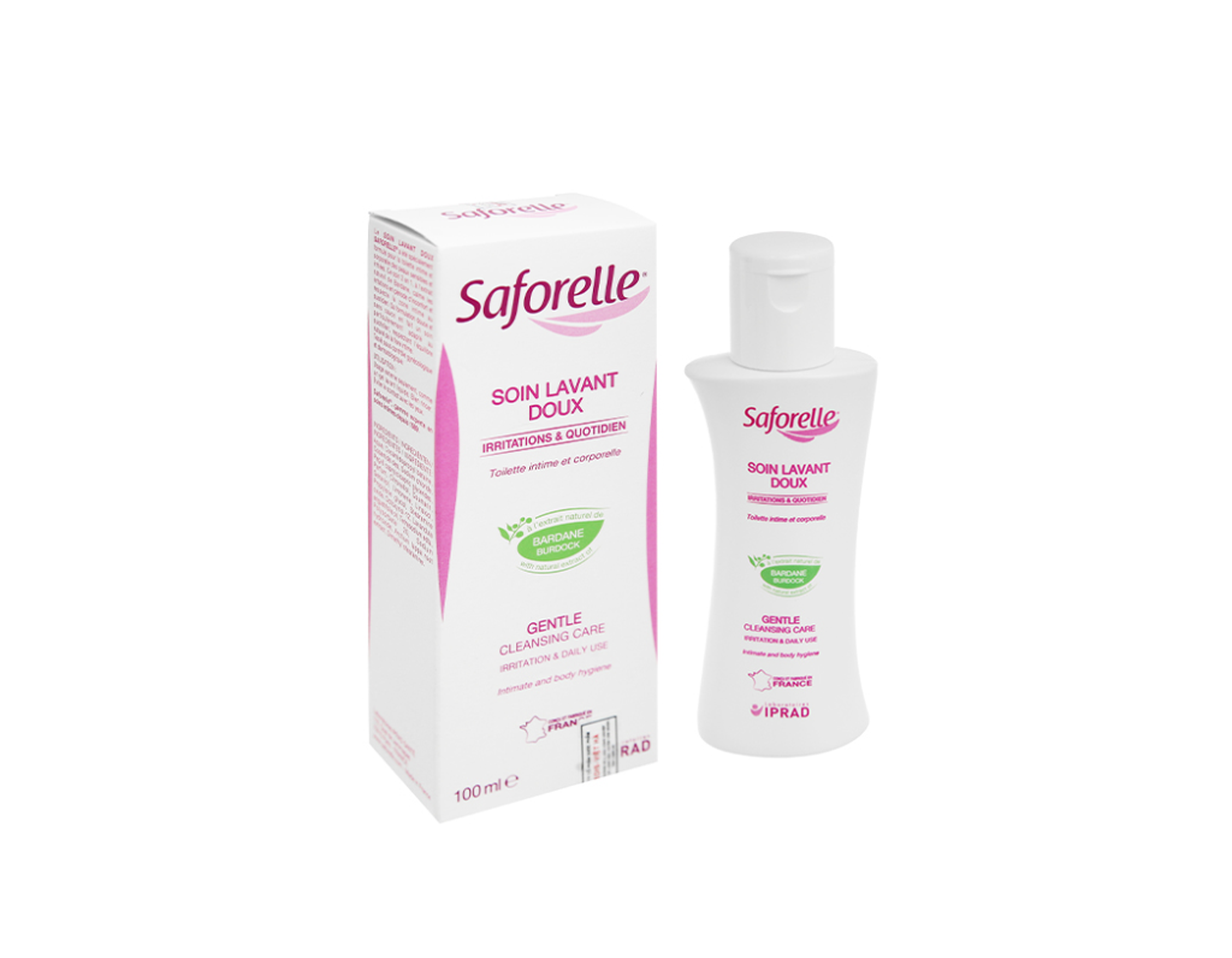 Dung dịch vệ sinh phụ nữ Saforelle Soin Lavant Doux Gentle Cleansing Care làm sạch và làm dịu các kích ứng (chai 100 ml)