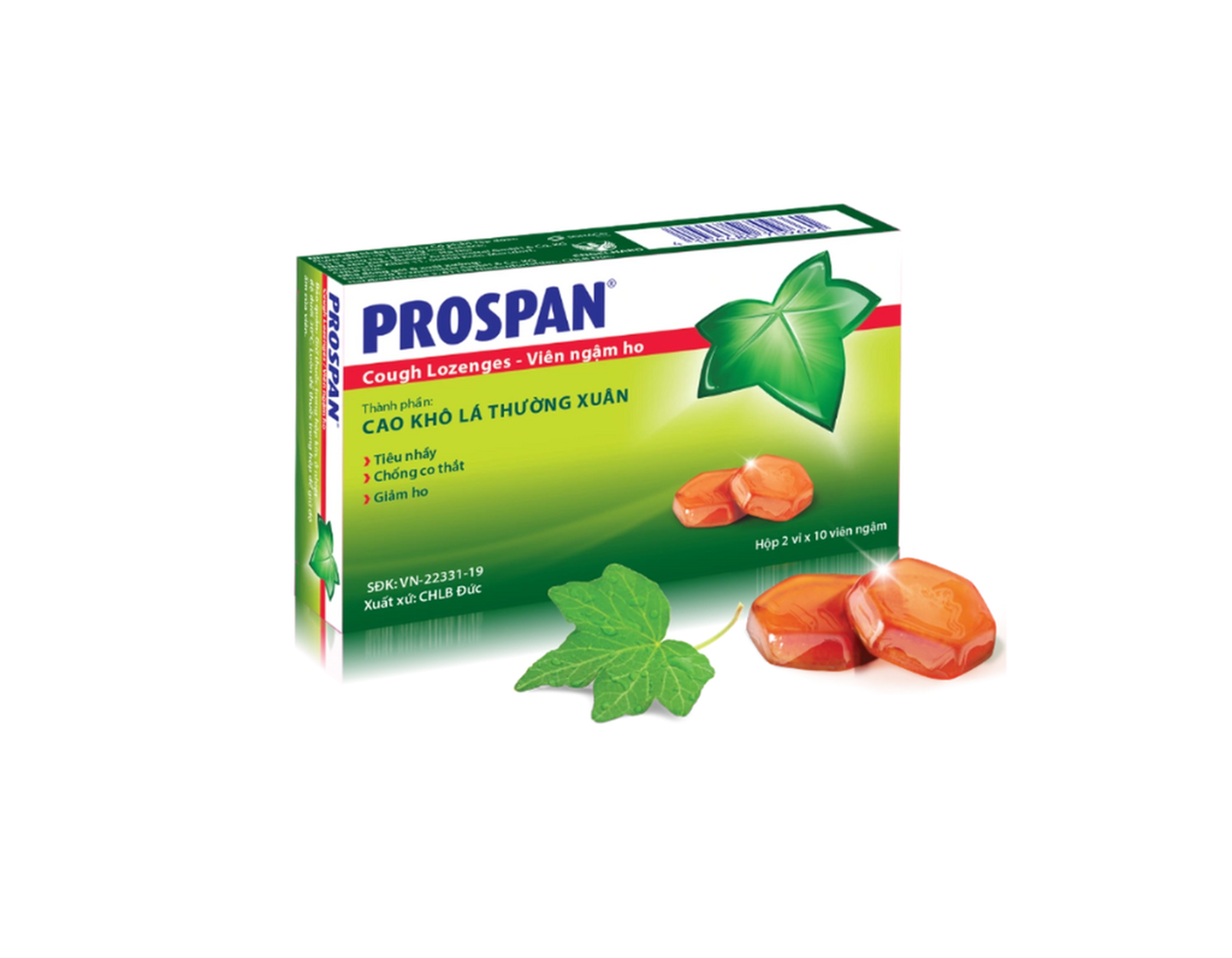 Viên ngậm ho Prospan Engelhard điều trị viêm đường hô hấp cấp (Hộp 2 vỉ x 10 viên)