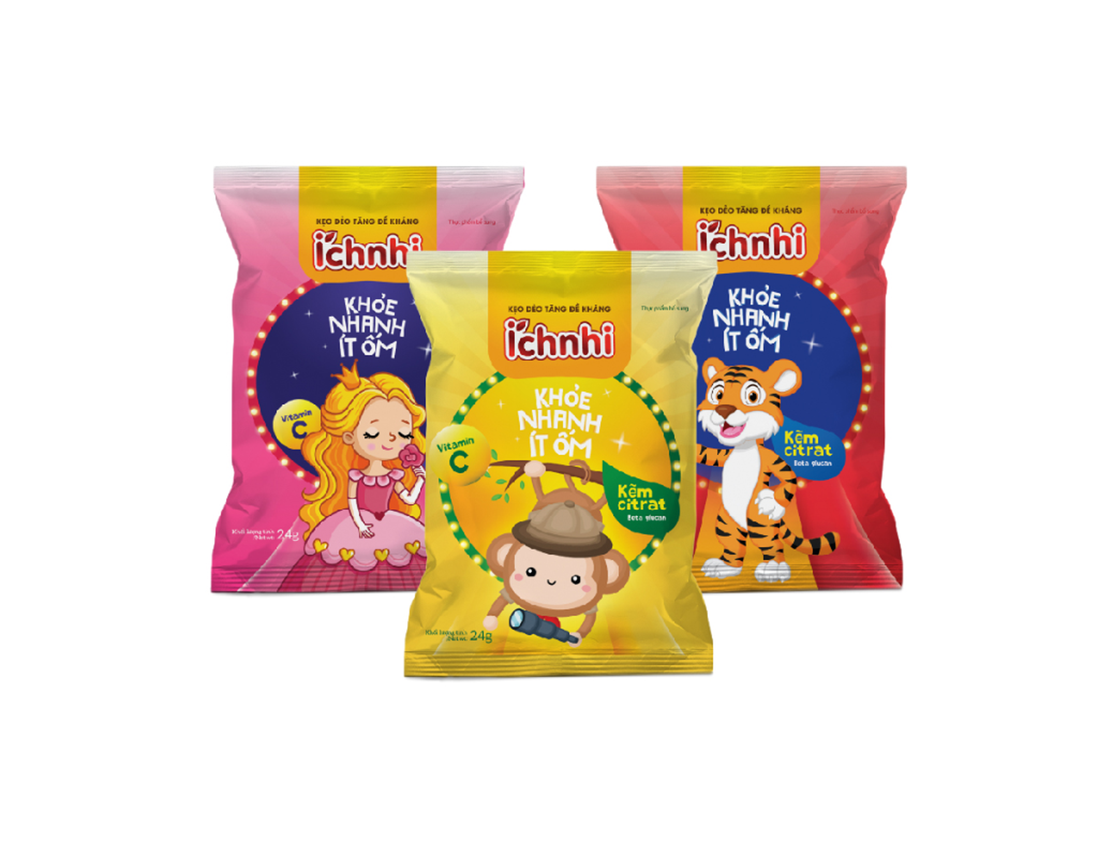 Kẹo dẻo Ích Nhi bổ sung vitamin, tăng cường sức đề kháng (Gói 24g)