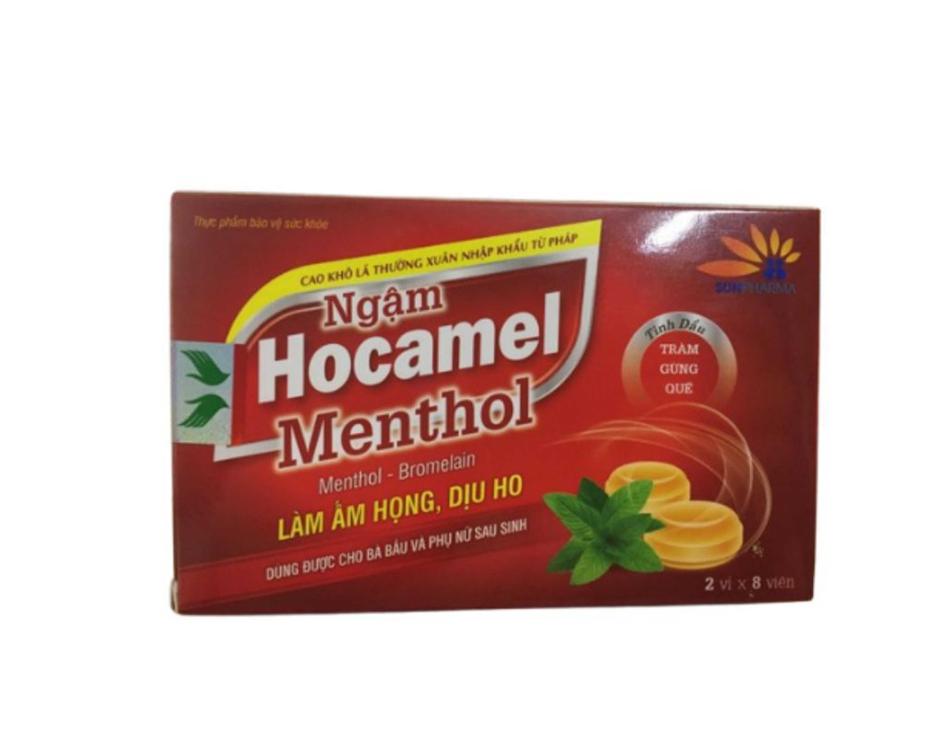 Kẹo Ngậm Hocamel Menthol (Hộp 3 vỉ x 8 viên)