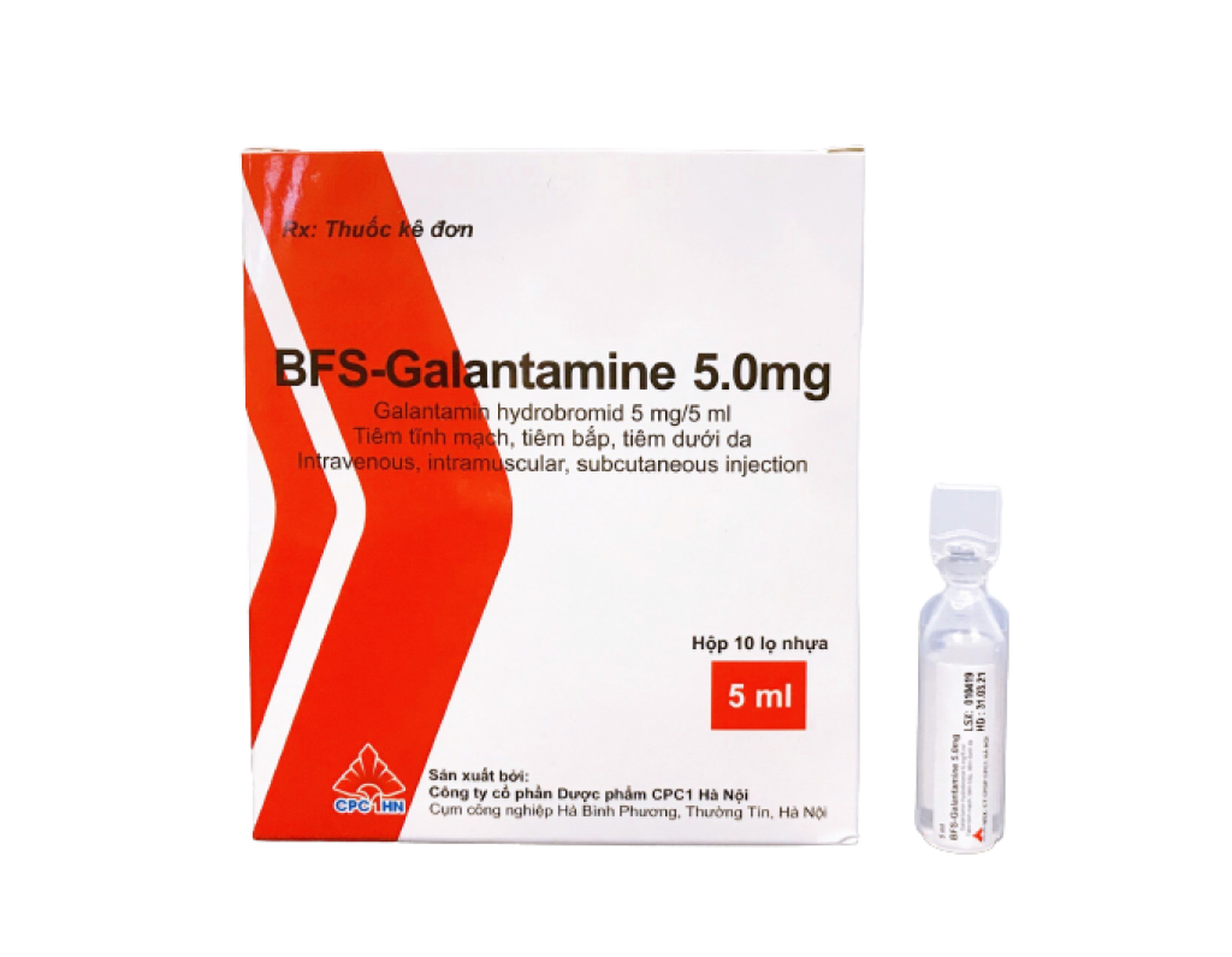 Dung dịch tiêm BFS-Galantamine 5mg Inj 5ml điều trị chứng sa sút trí tuệ (Hộp 10 lọ x 5ml)