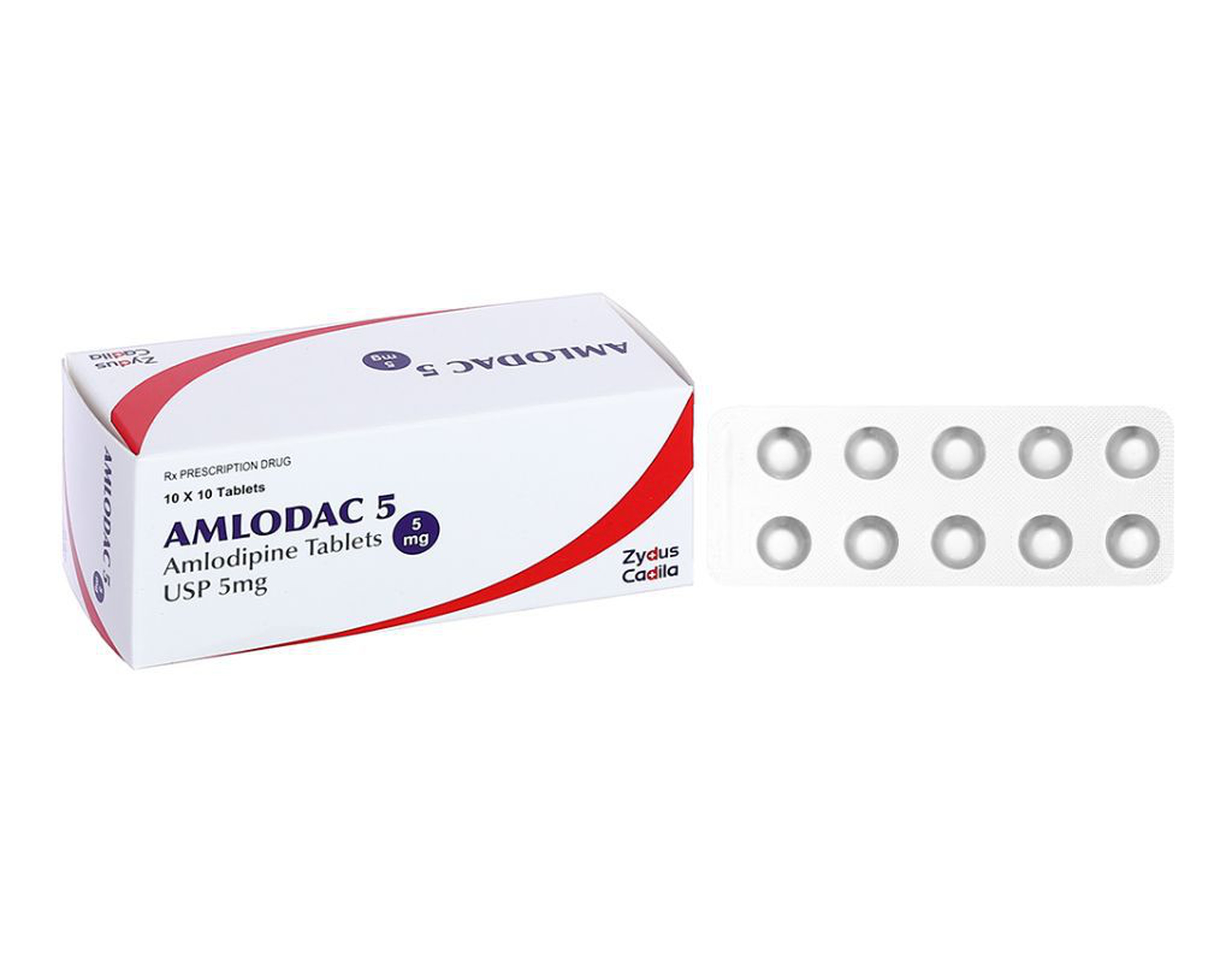 Thuốc Amlodac 5 trị tăng huyết áp, đau thắt ngực (Hộp 10 vỉ x 10 viên)