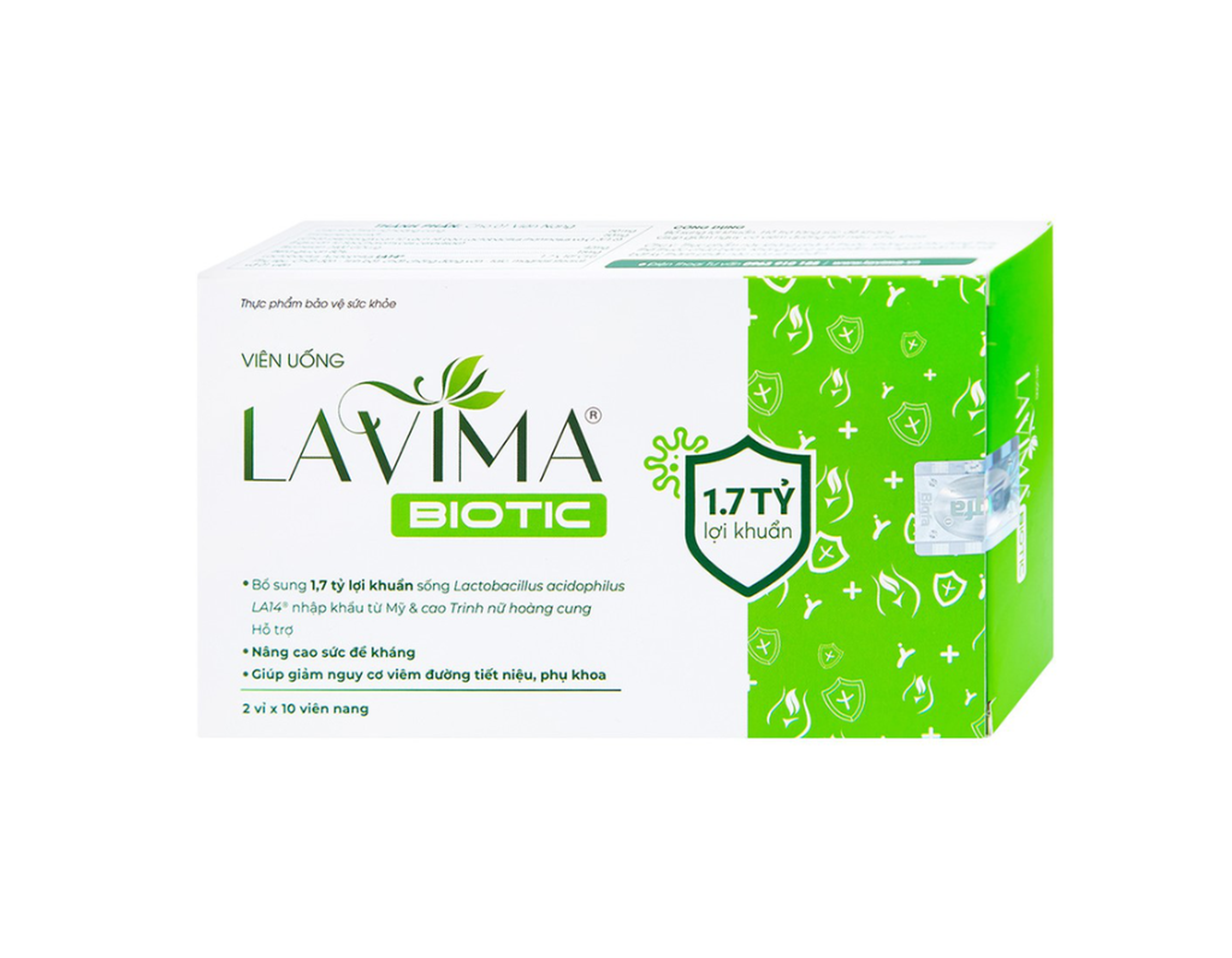 Viên uống Lavima Biotic bổ sung lợi khuẩn vùng kín (Hộp 2 vỉ x 10 viên)
