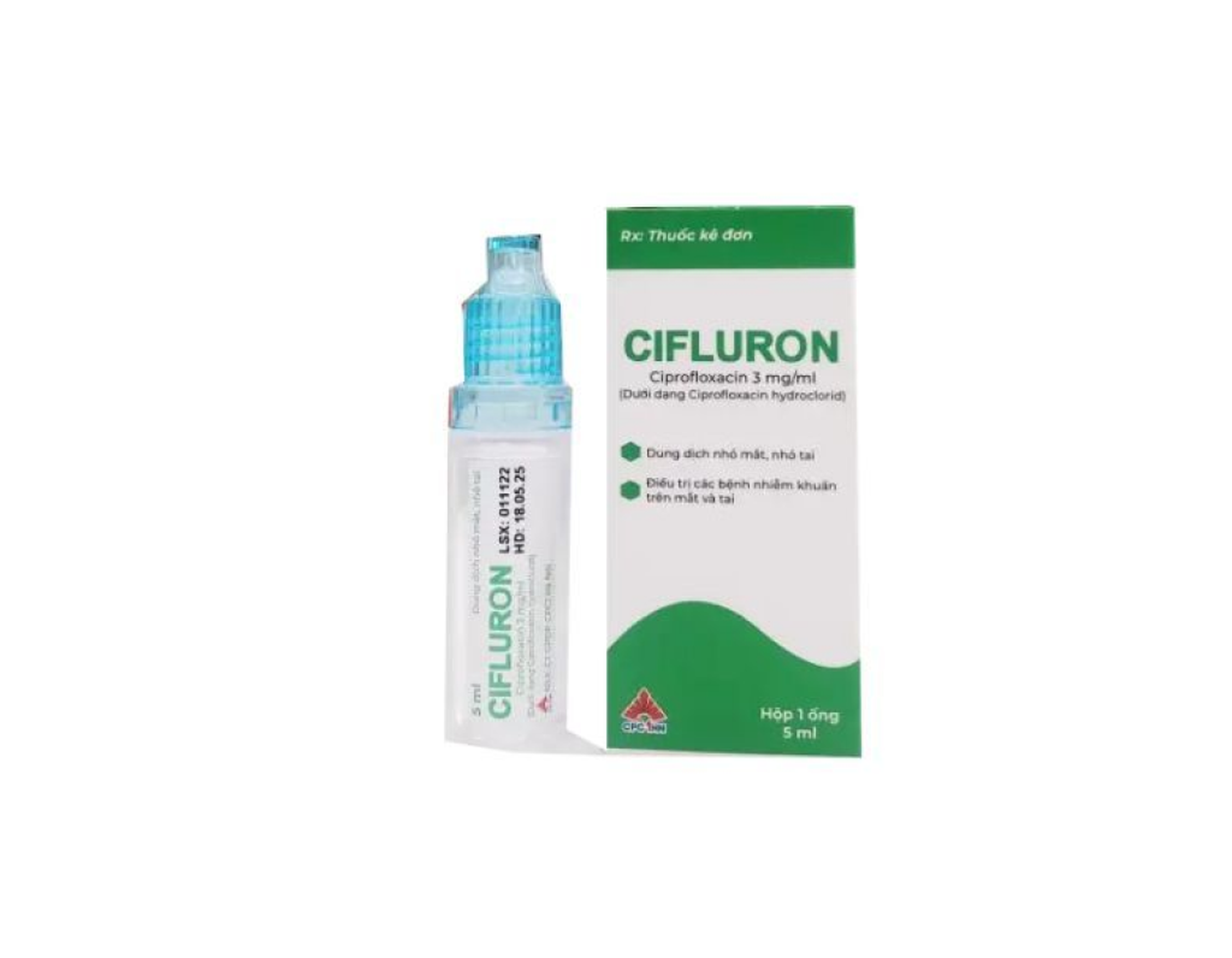 Dung dịch nhỏ mắt Cifluron Drops 3mg/ml điều trị nhiễm khuẩn mắt (Hộp 1 ống 5ml)