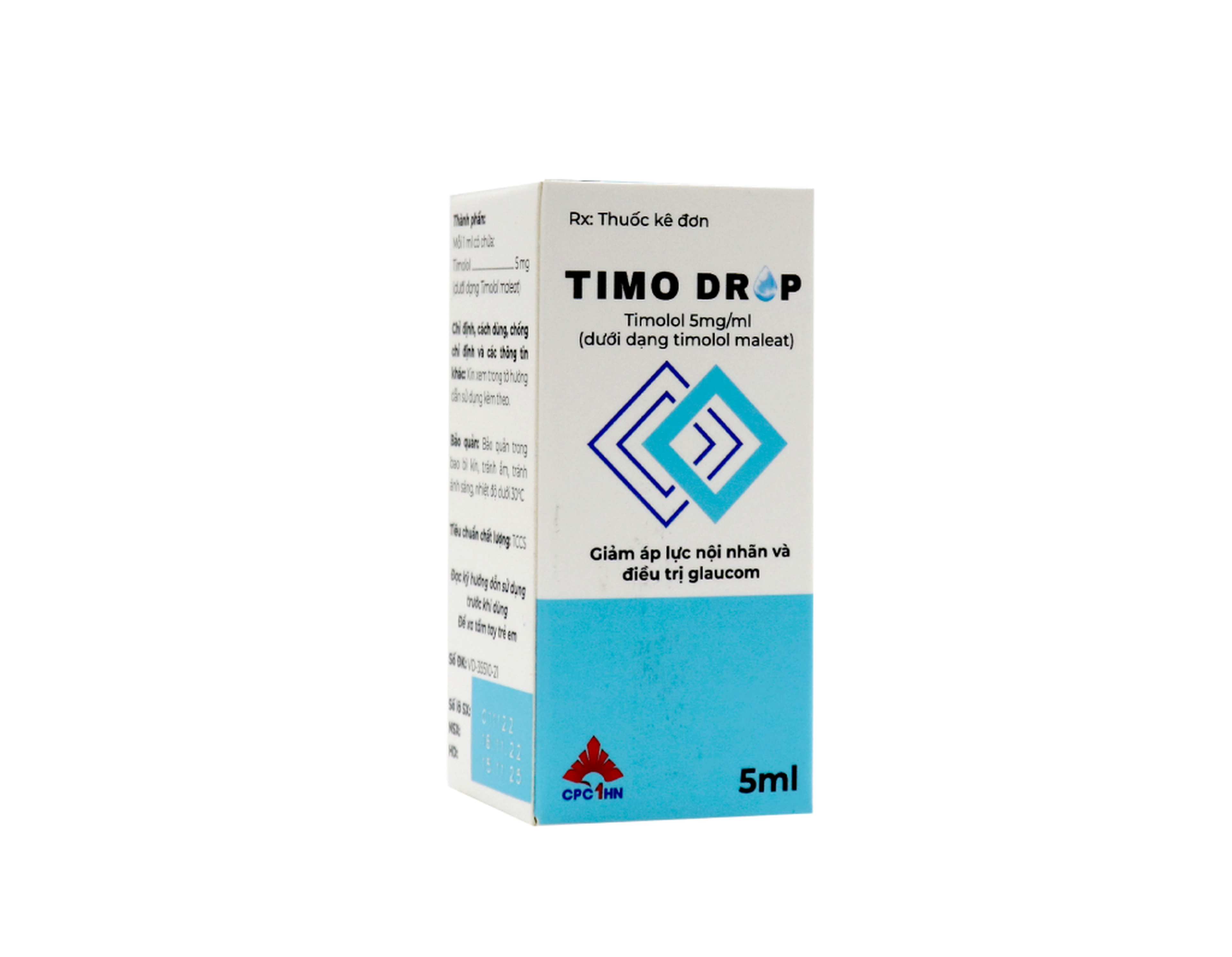 Thuốc nhỏ mắt Timo Drop 5mg/ml điều trị giảm áp lực nội nhãn ( Hộp 1 lọ 5ml)