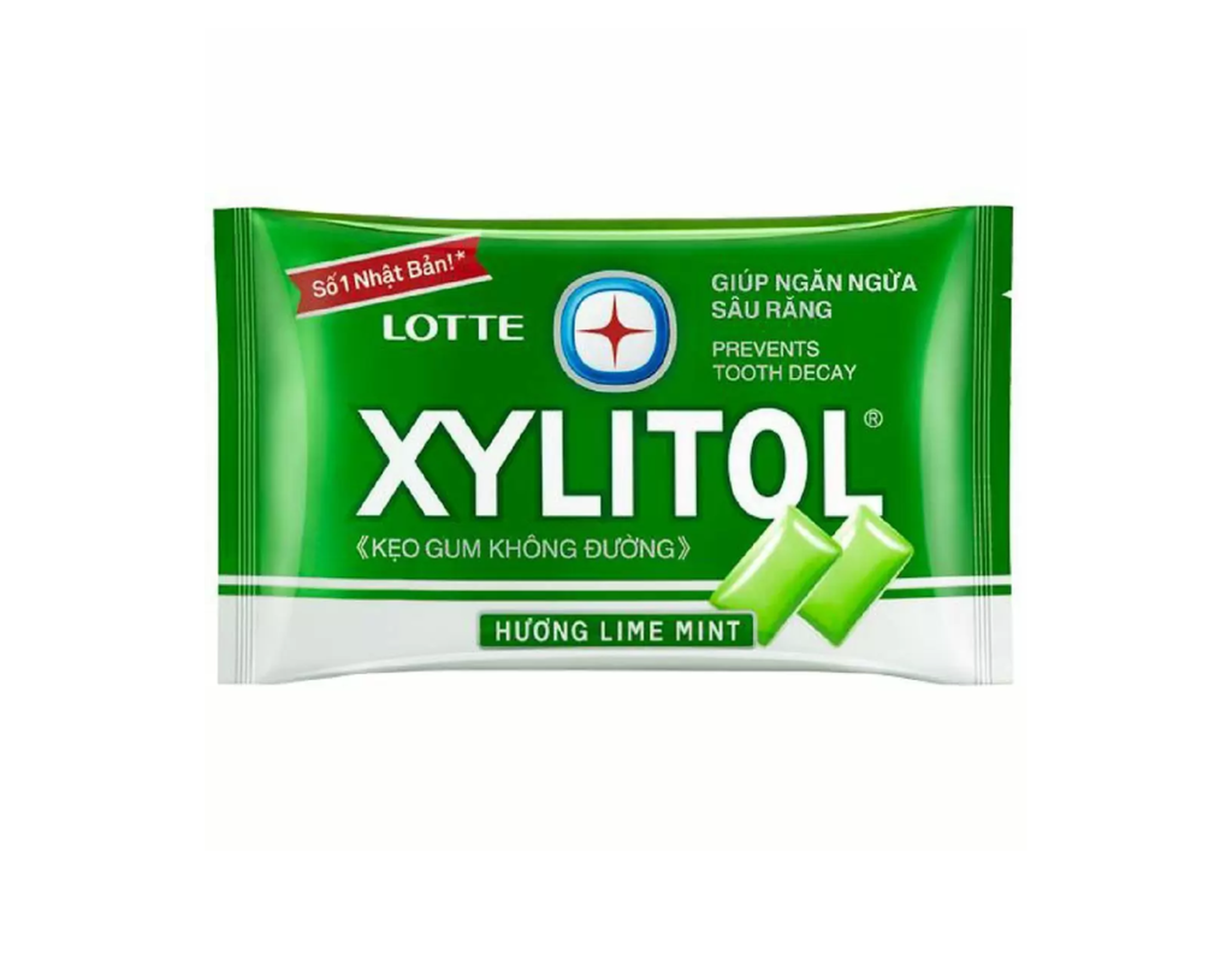 Kẹo Xylitol hương lime mint không đường cho hơi thở thơm mát, ngăn ngừa sâu răng (Gói 11,6 g)