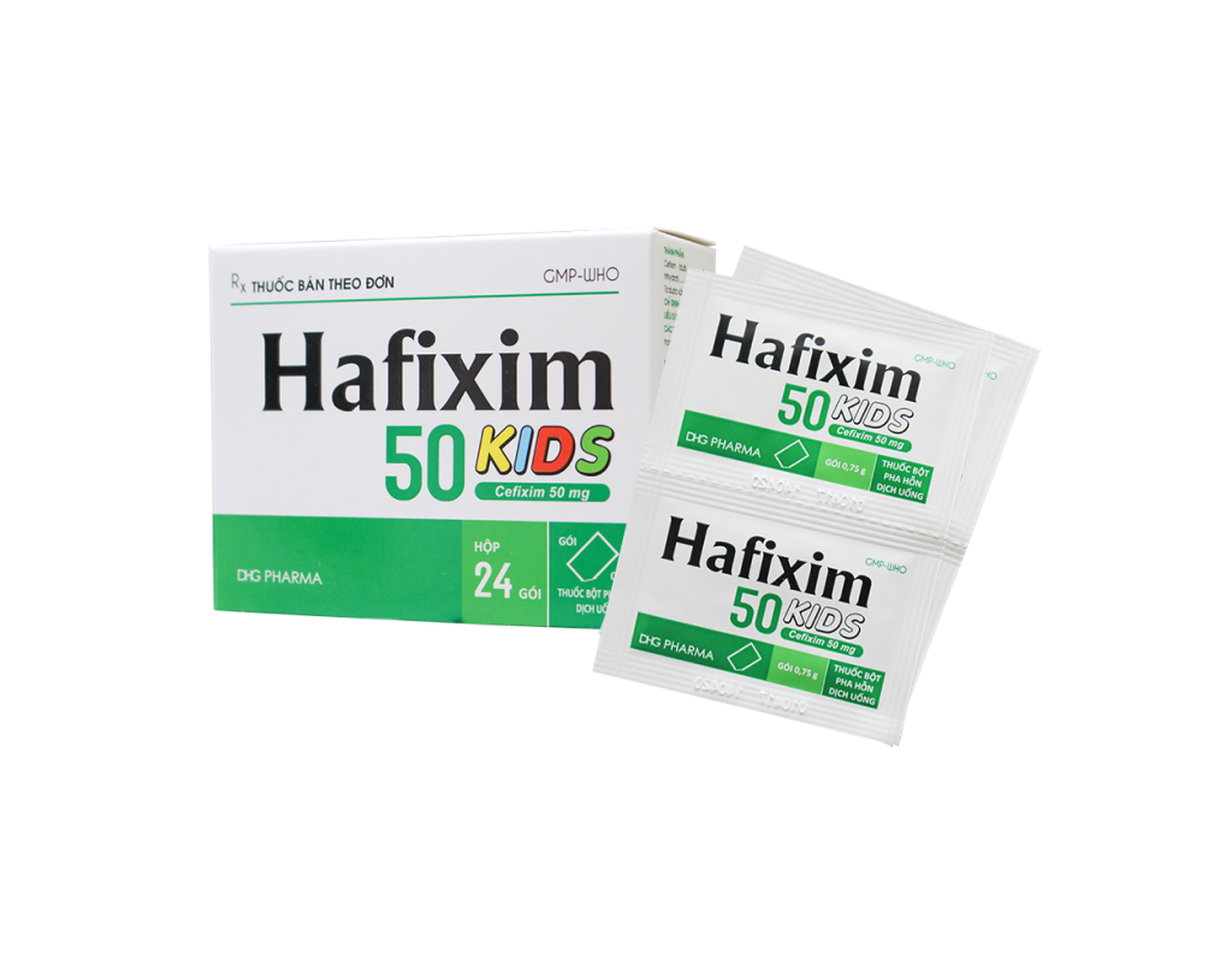 Bột pha hỗn dịch uống Hafixim 50 Kids trị nhiễm khuẩn (24 gói x 0.75g)