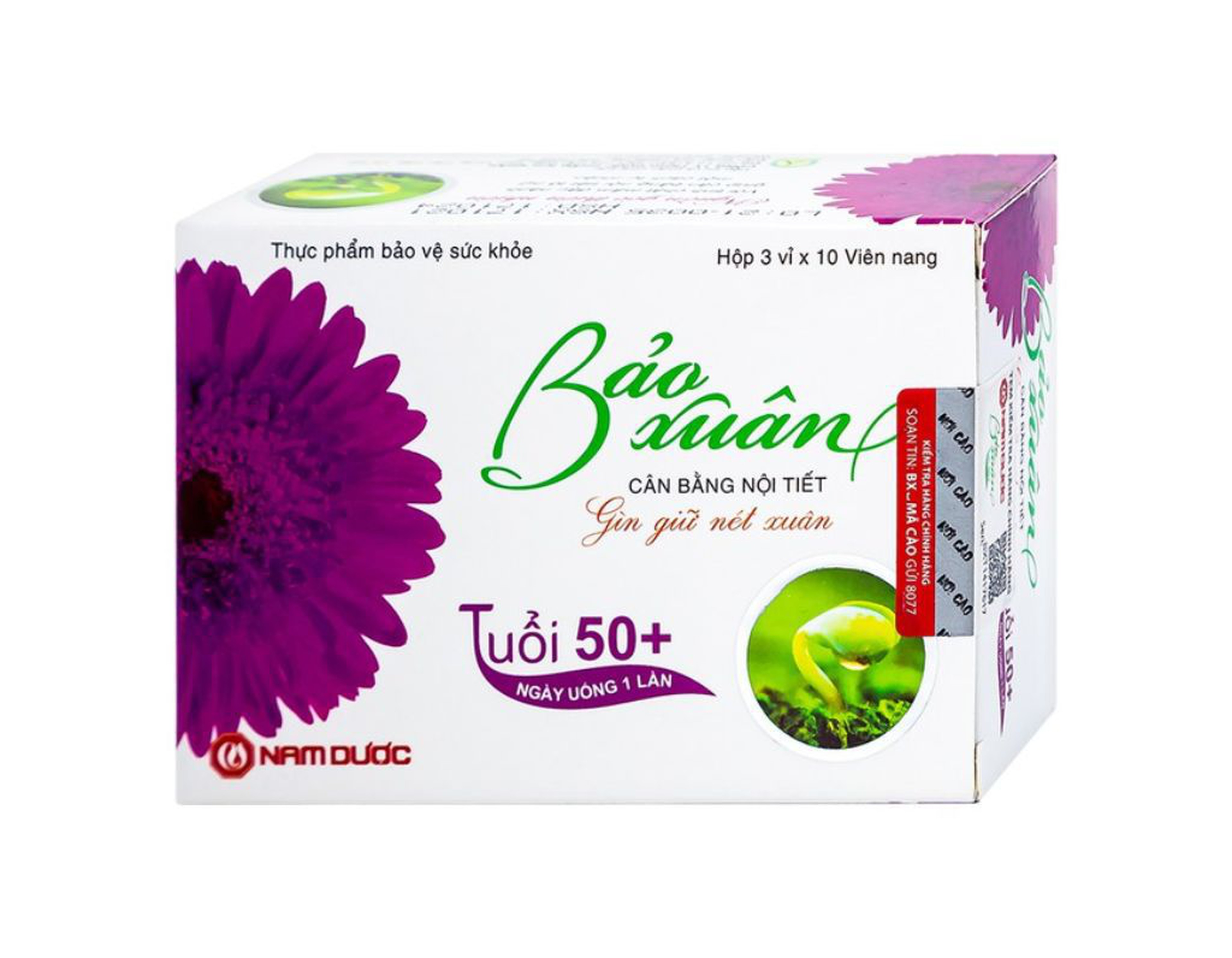 Viên uống Bảo Xuân Tuổi 50+ Nam Dược bổ sung và hỗ trợ cân bằng nội tiết tố nữ Estrogen (Hộp 3 vỉ x 10 viên)