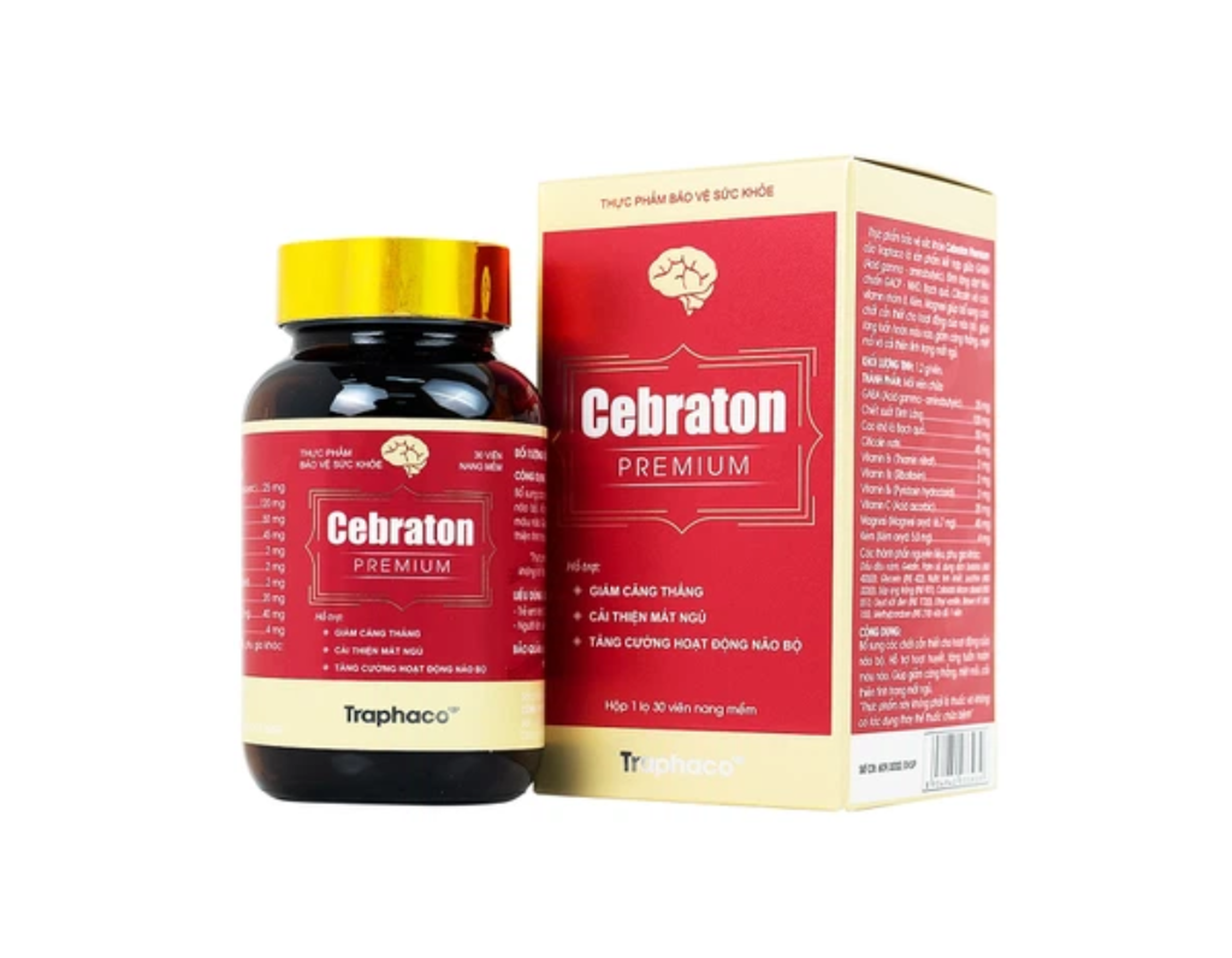 Viên uống Cebraton Premium hỗ trợ tăng tuần hoàn máu não (Hộp 1 lọ 30 viên)