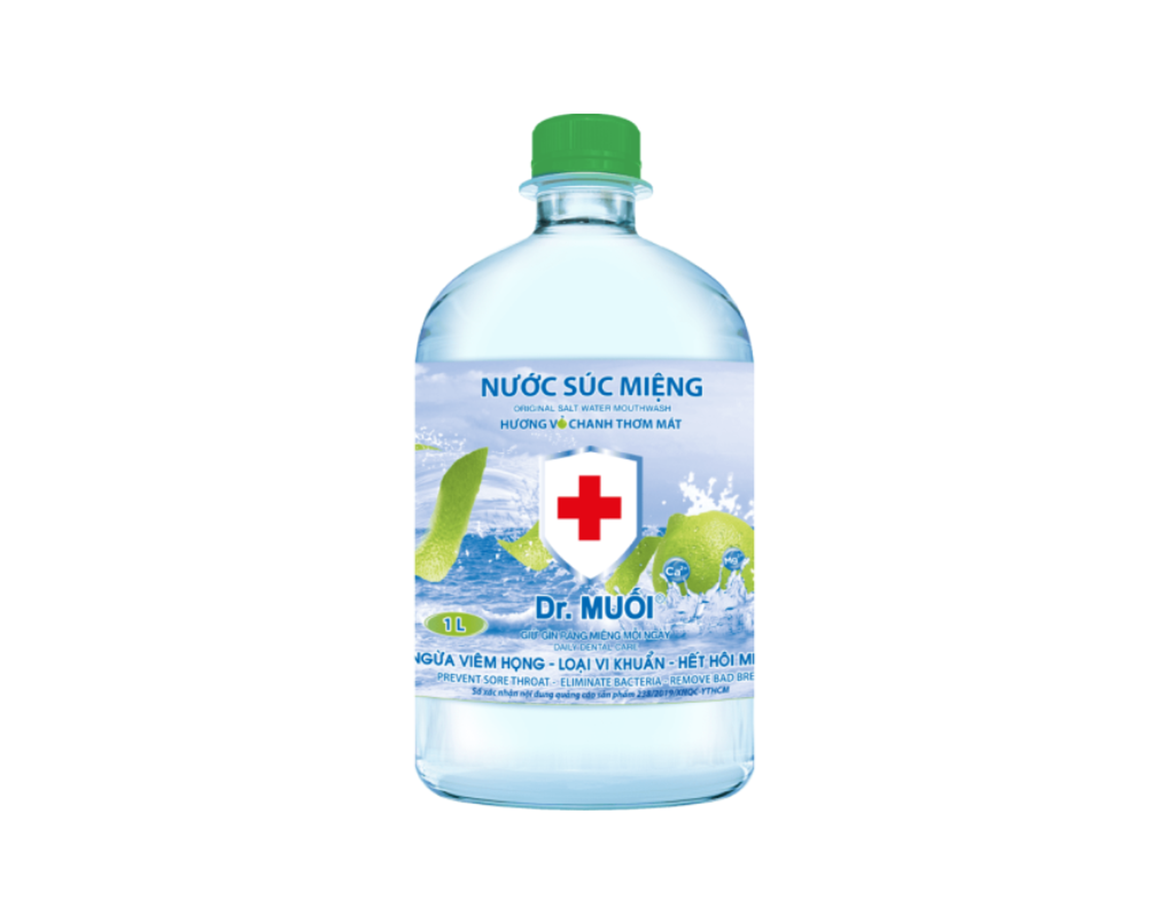 Nước súc miệng truyền thống Dr.Muối Làm giảm nguy cơ các bệnh về răng miệng hương vỏ chanh (Chai 1L)