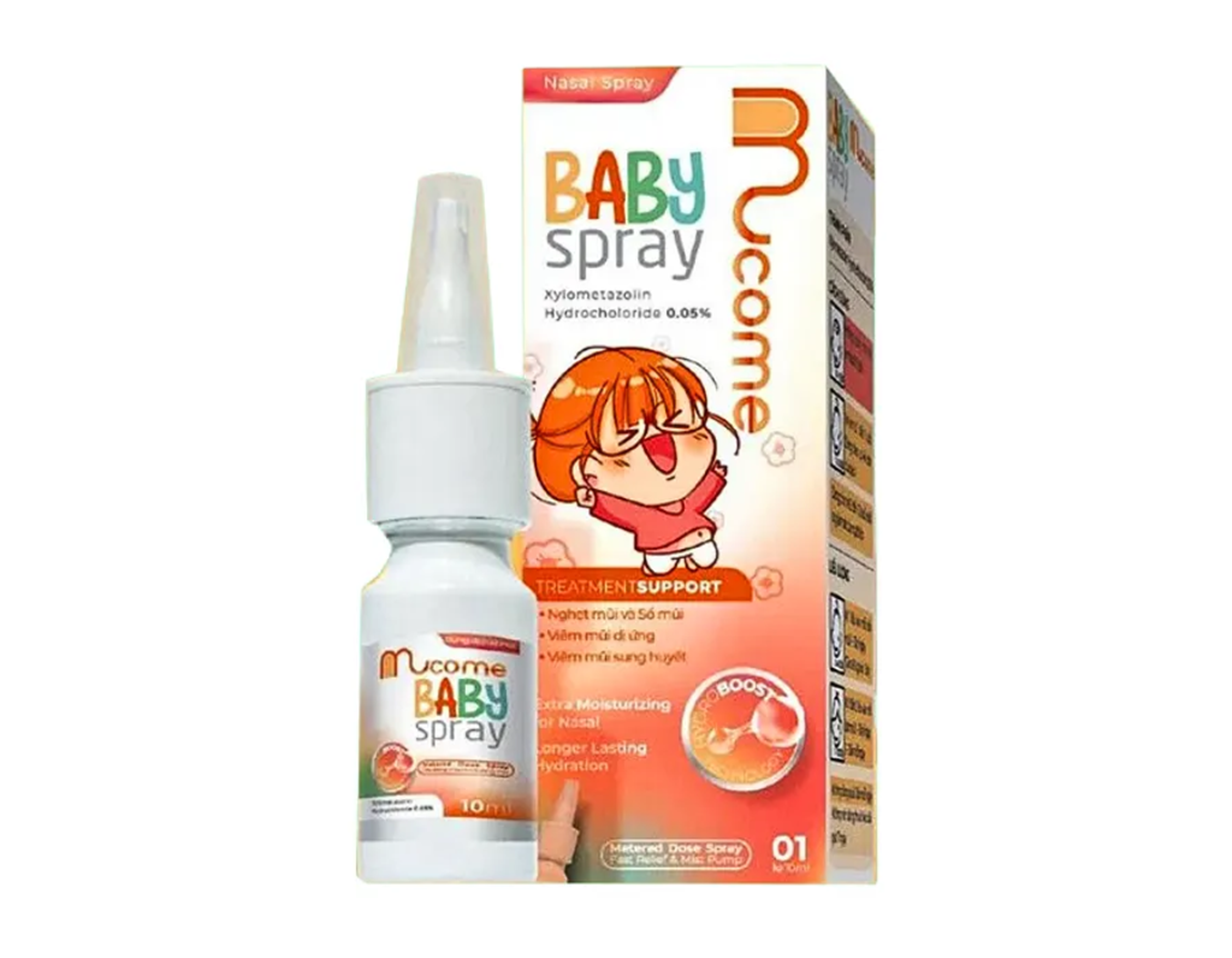 Thuốc xịt mũi Mucome Baby Spray 0.05%  điều trị viêm mũi dị ứng (Hộp 1 chai 10ml)