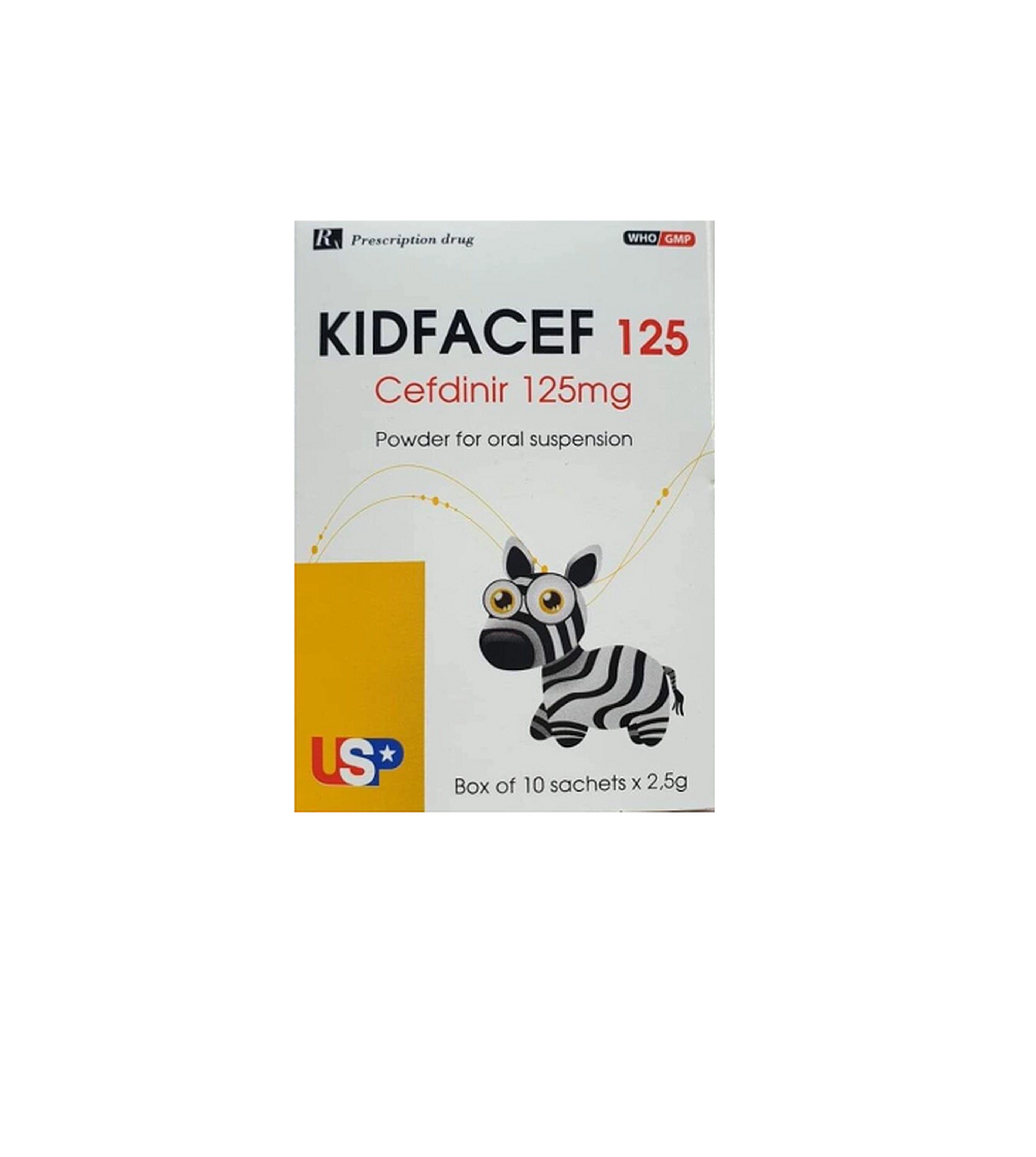 Bột pha hỗn dịch uống Kidfacef 125 Sac 2.5g trị nhiễm khuẩn ( hộp 10 gói)