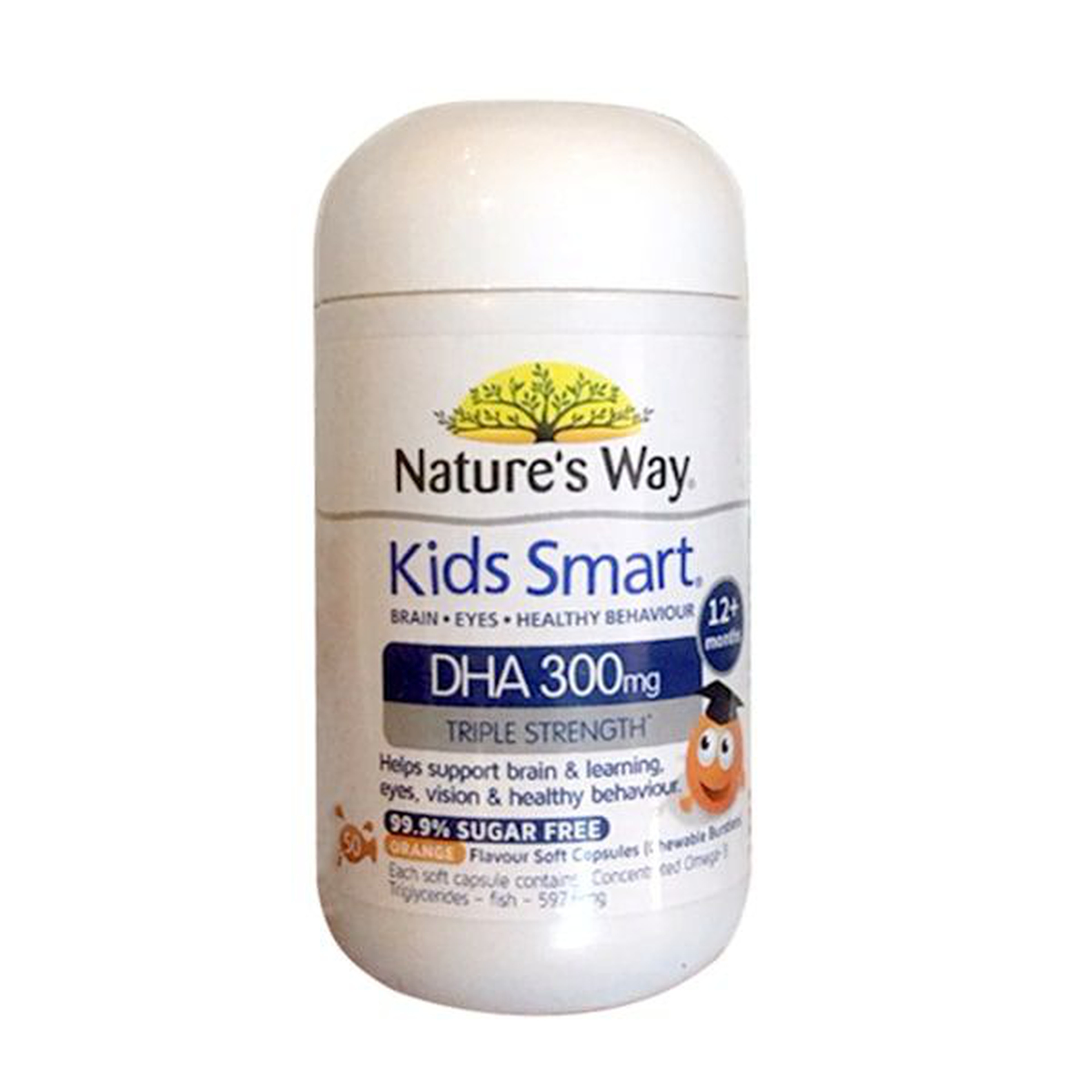 Viên nhai Kids Smart DHA 300mg Triple Strength Nature's Way hỗ trợ sức khỏe não bộ (50 viên)