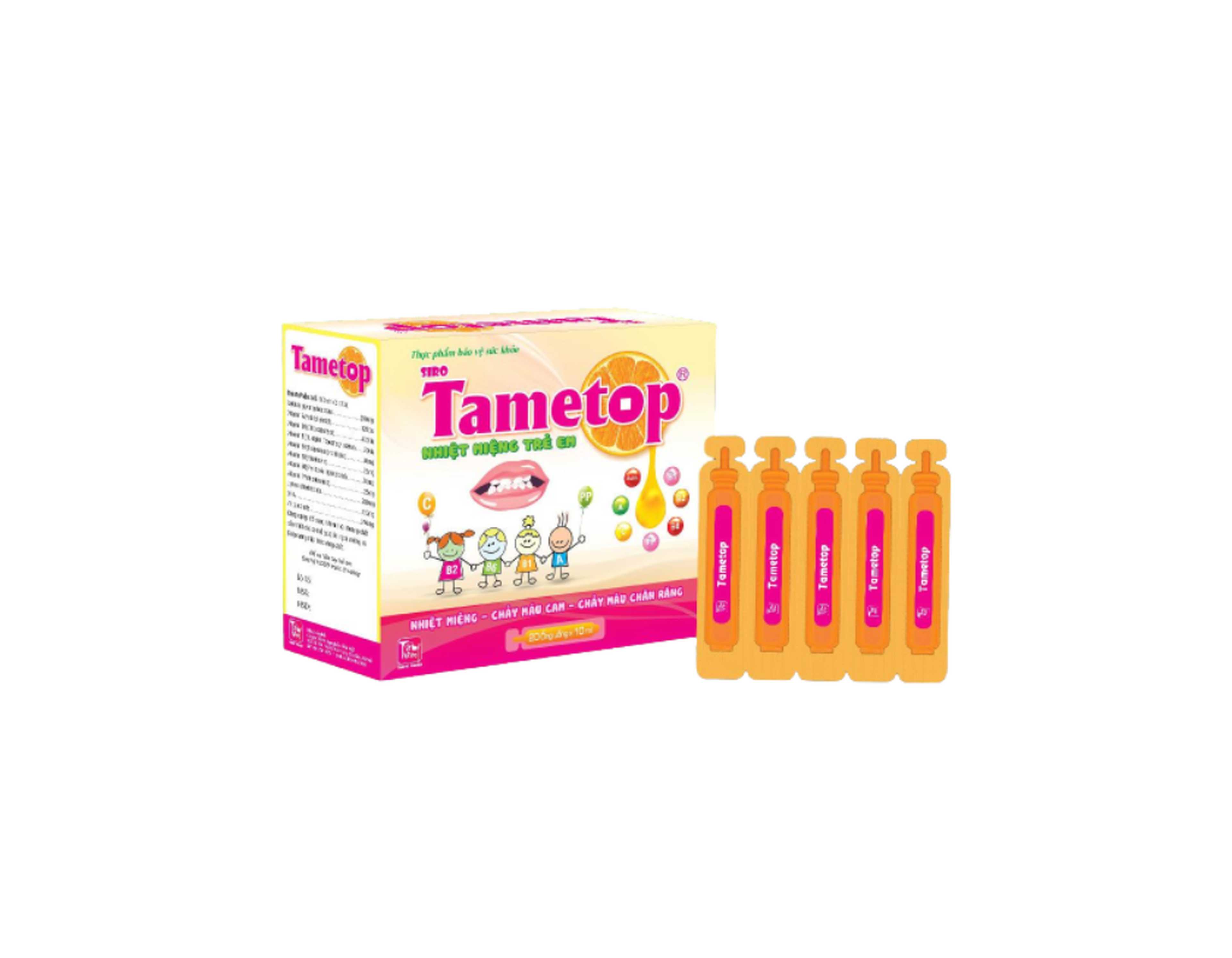 Dung dịch uống Tametop Sol giúp hỗ trợ trị nhiệt miệng, loét miệng (Hộp 20 ống)