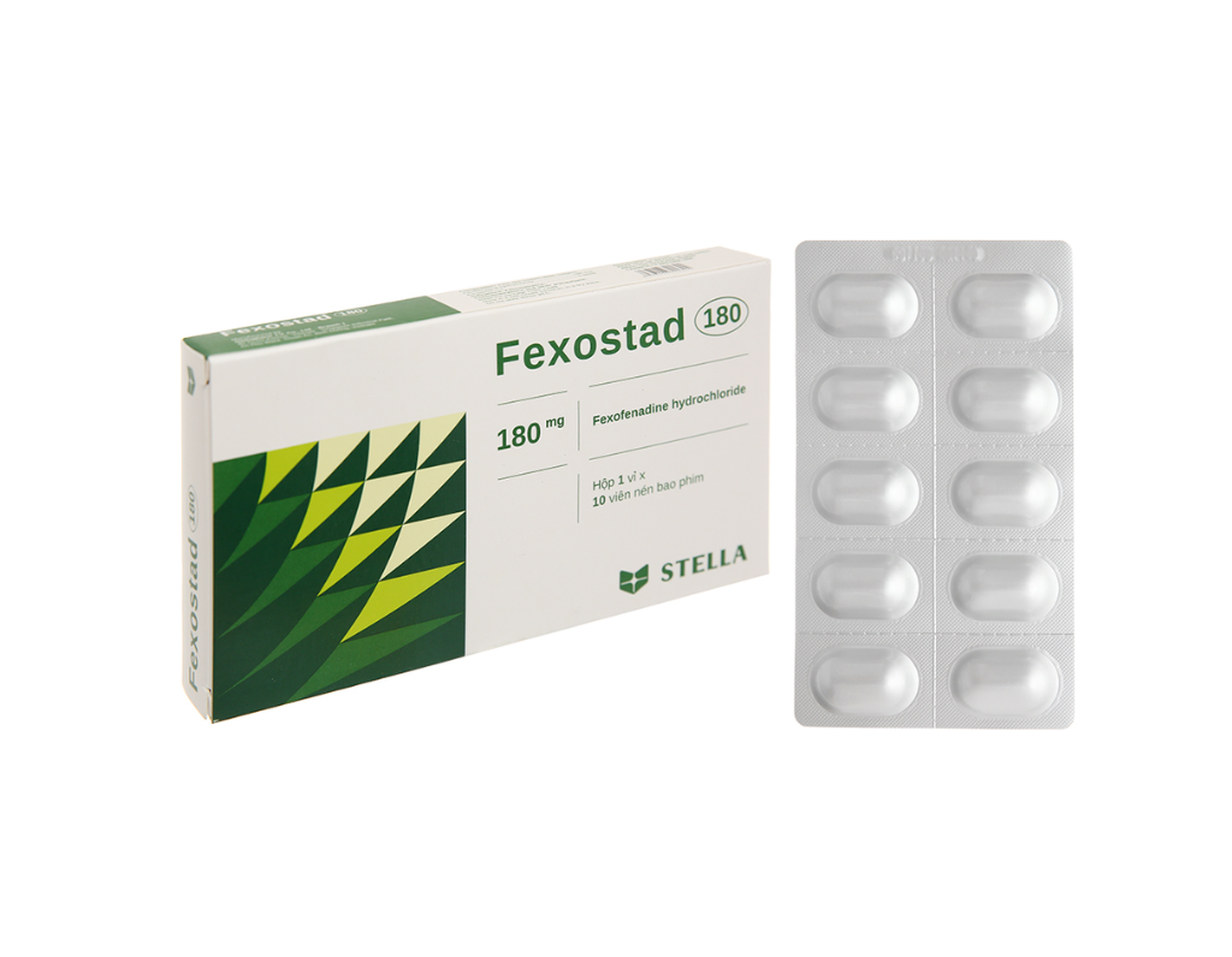 Thuốc Fexostad 180 Tab điều trị viêm mũi dị ứng ( hộp 1 vỉ x 10 viên)