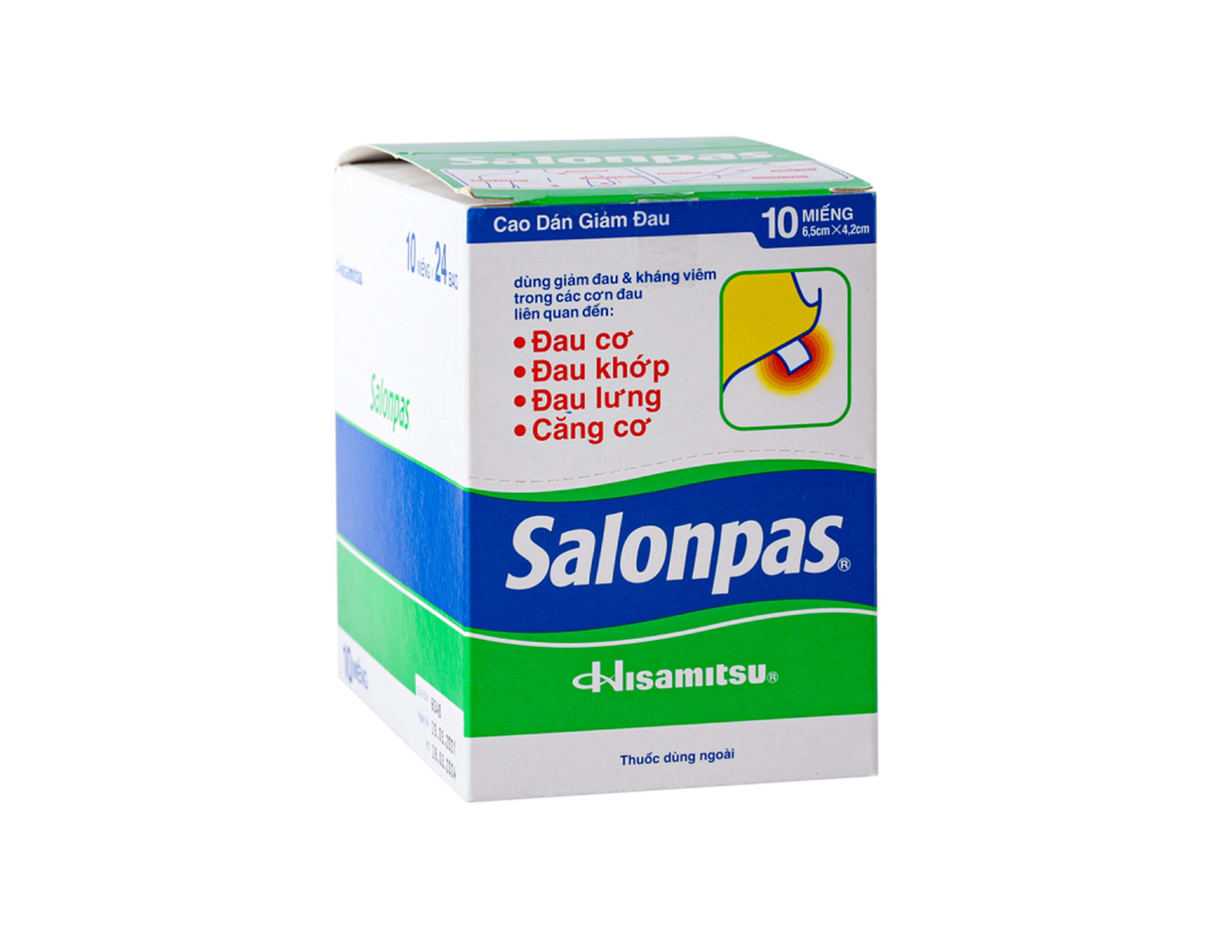 Cao dán Salonpas giảm đau ( hôp 20 gói x 10 miếng)