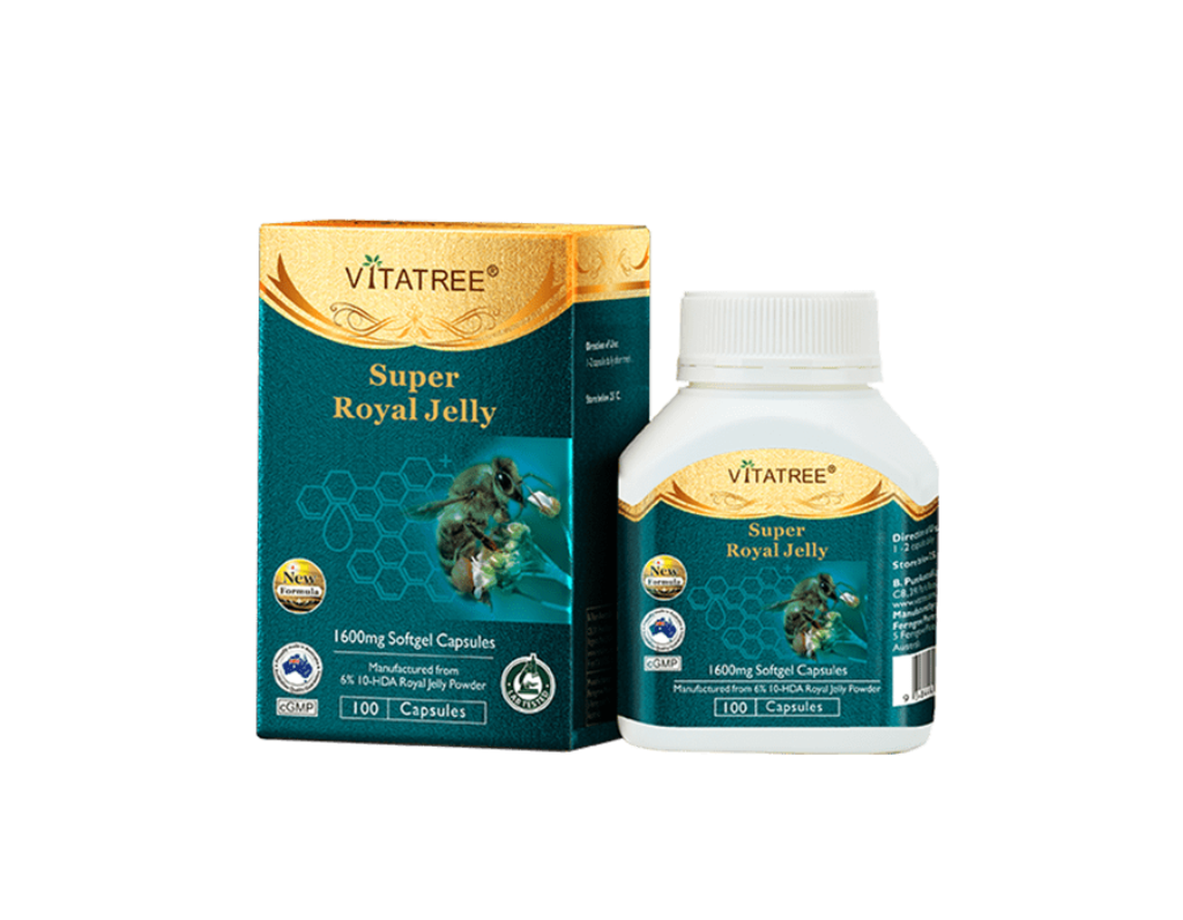 Vitatree Super Royal Jelly 1600mg giảm căng thẳng, mệt mỏi, hỗ trợ giấc ngủ và cảm giác ngon miệng (Lọ 100 viên)