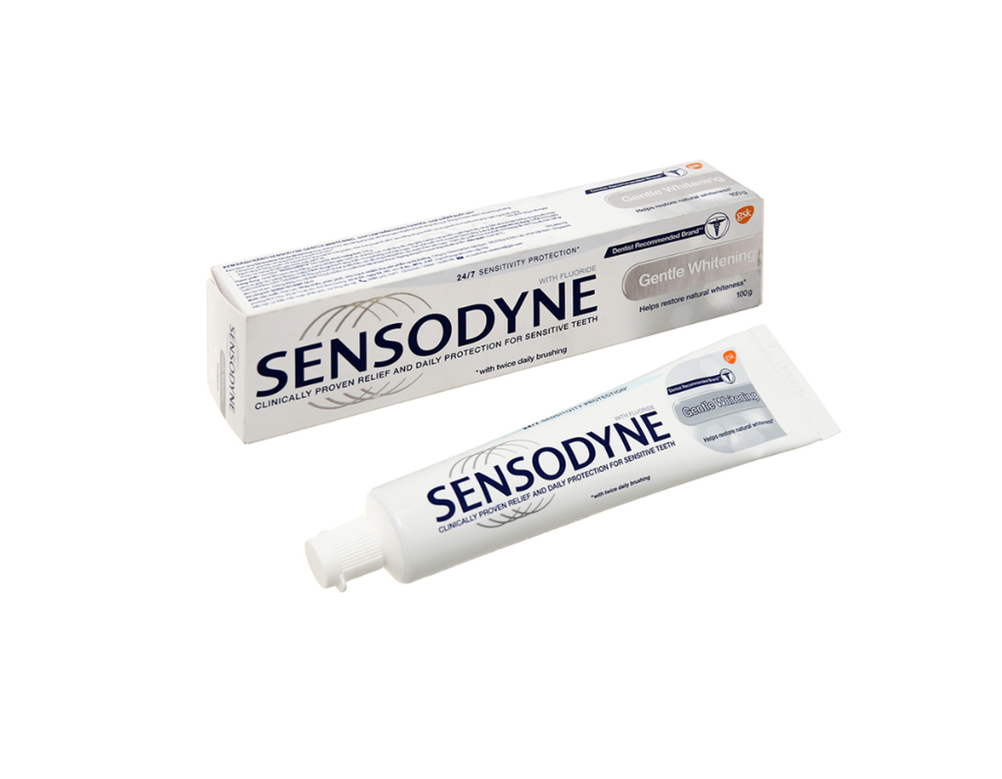 Kem đánh răng Gentle Whitening Sensodyne làm sạch răng miệng (Tuýp 160g)