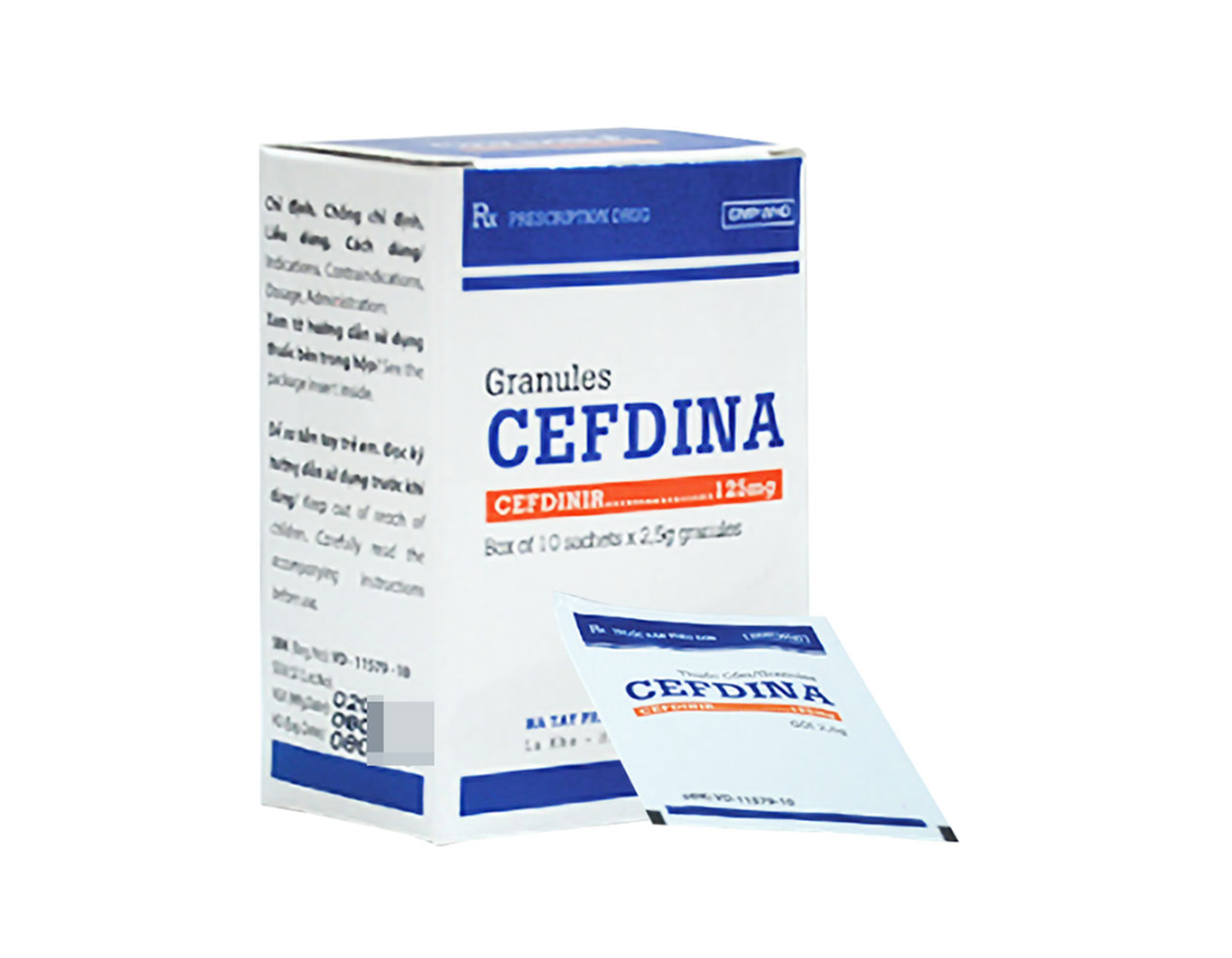 Thuốc Cefdina 125mg điều trị nhiễm khuẩn (Hộp 10 gói)