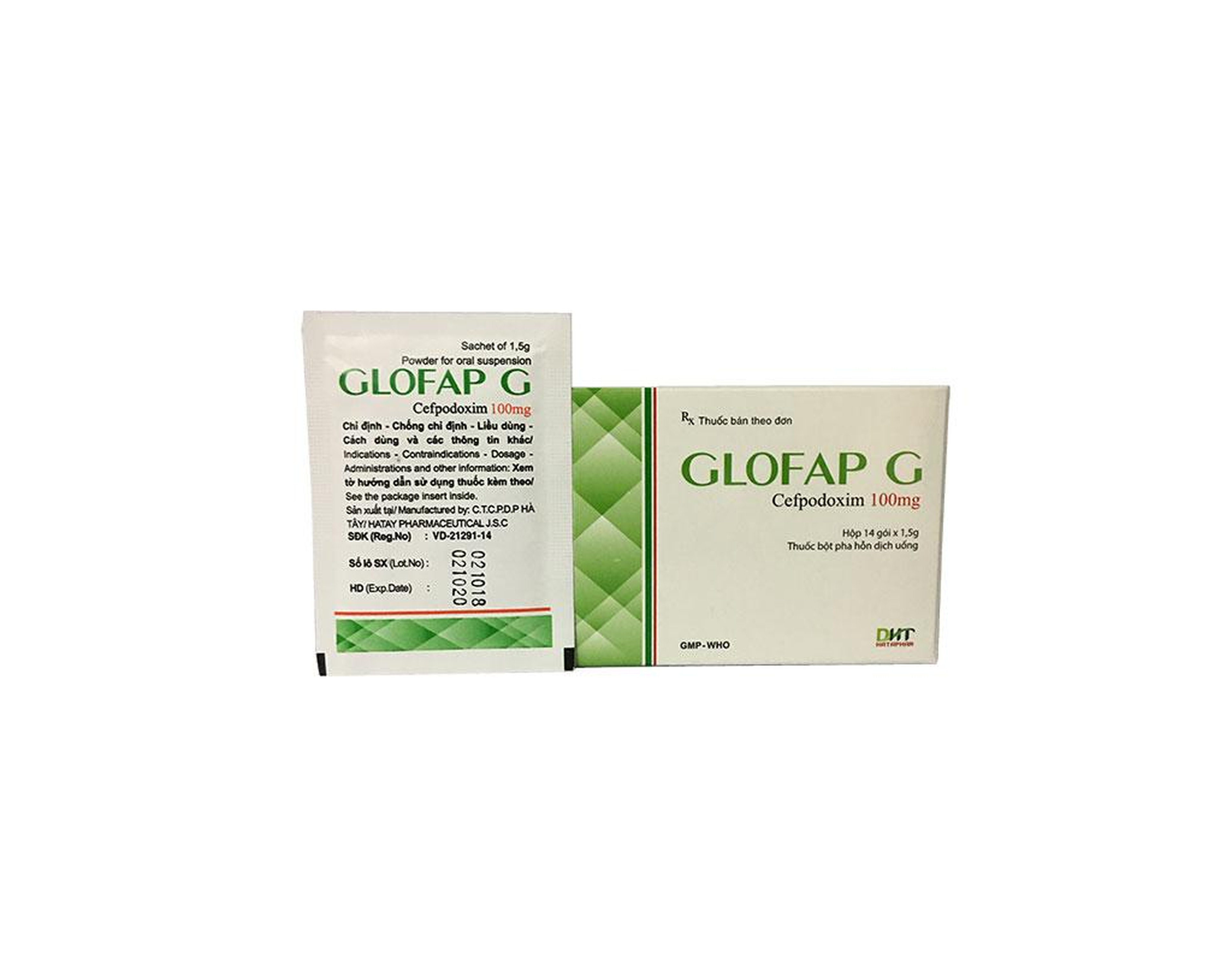 Thuốc Glofap G 100mg điều trị bệnh lậu cấp (Hộp 14 gói)