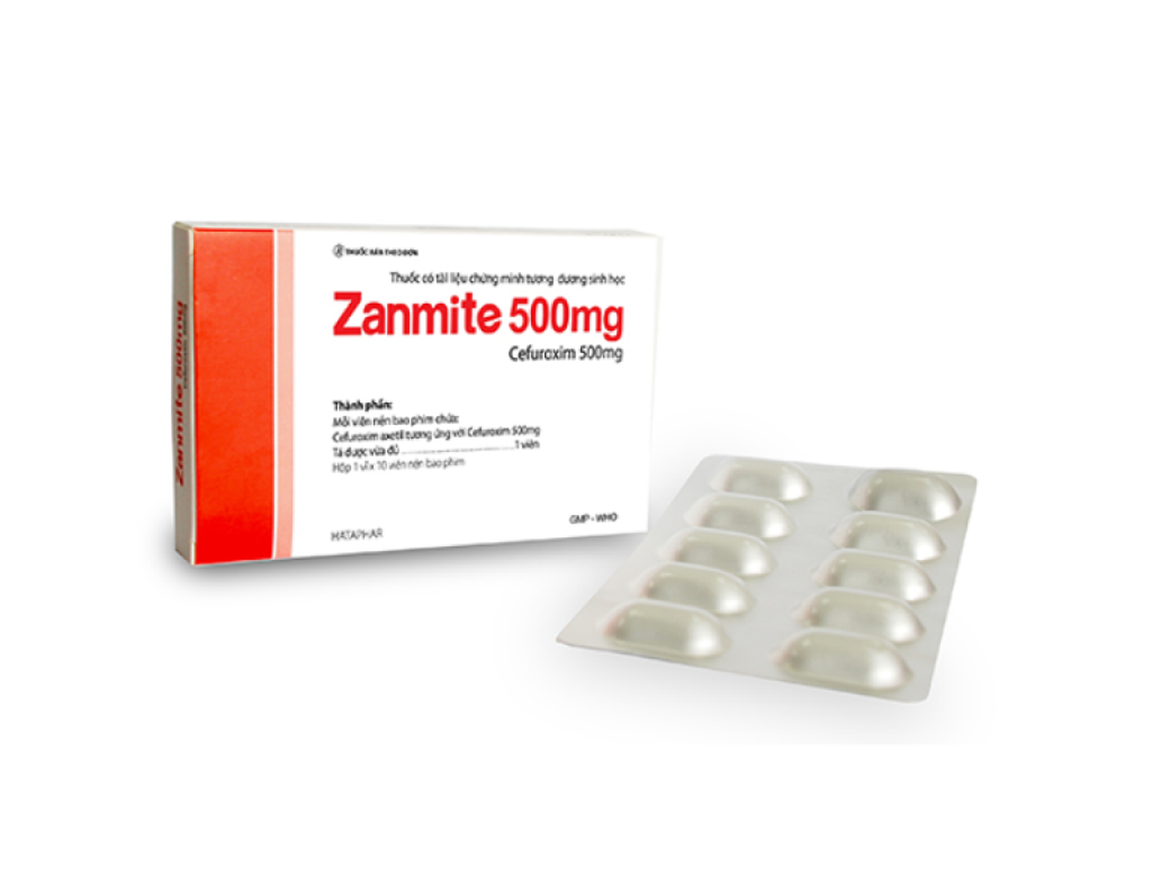 Thuốc Zanmite 500mg điều trị nhiễm khuẩn (Hộp 1 vỉ x 10 viên)