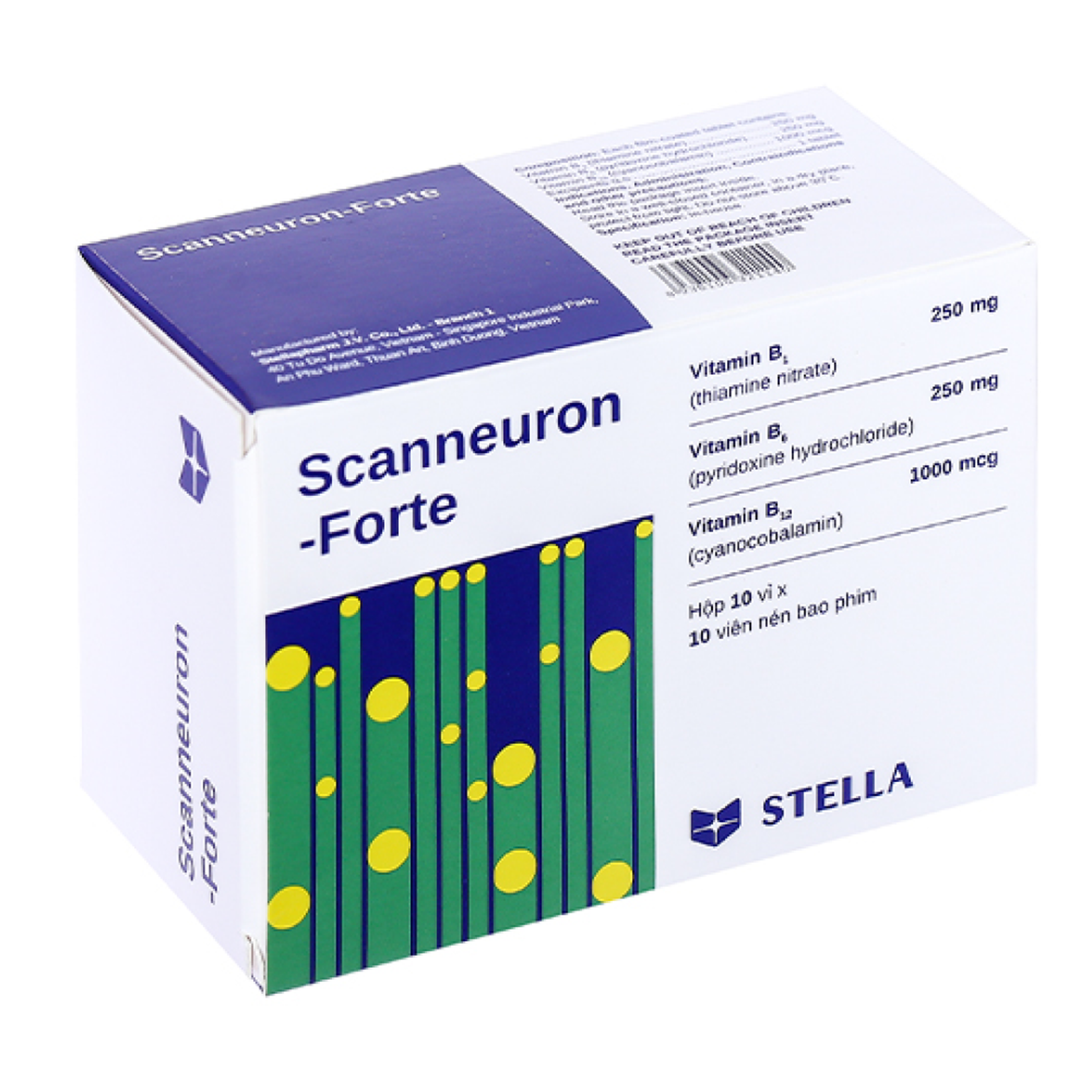 Thuốc Scanneuron Forte Stella hỗ trợ trị các rối loạn hệ thần kinh (Hộp 10 vỉ x 10 viên)