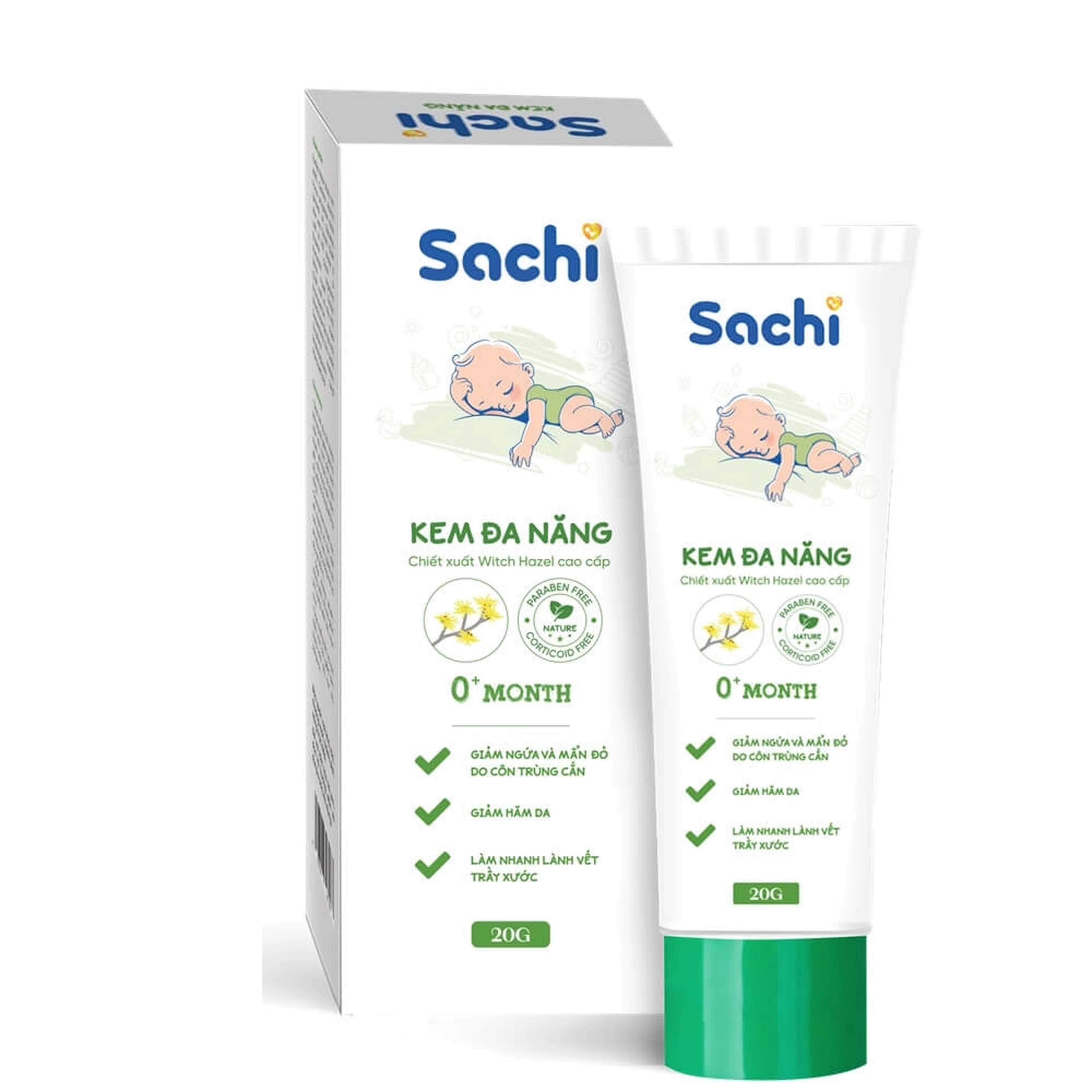 Kem bôi da đa năng Sachi hỗ trợ viêm da, mụn nhọt (Tuýp 20g)