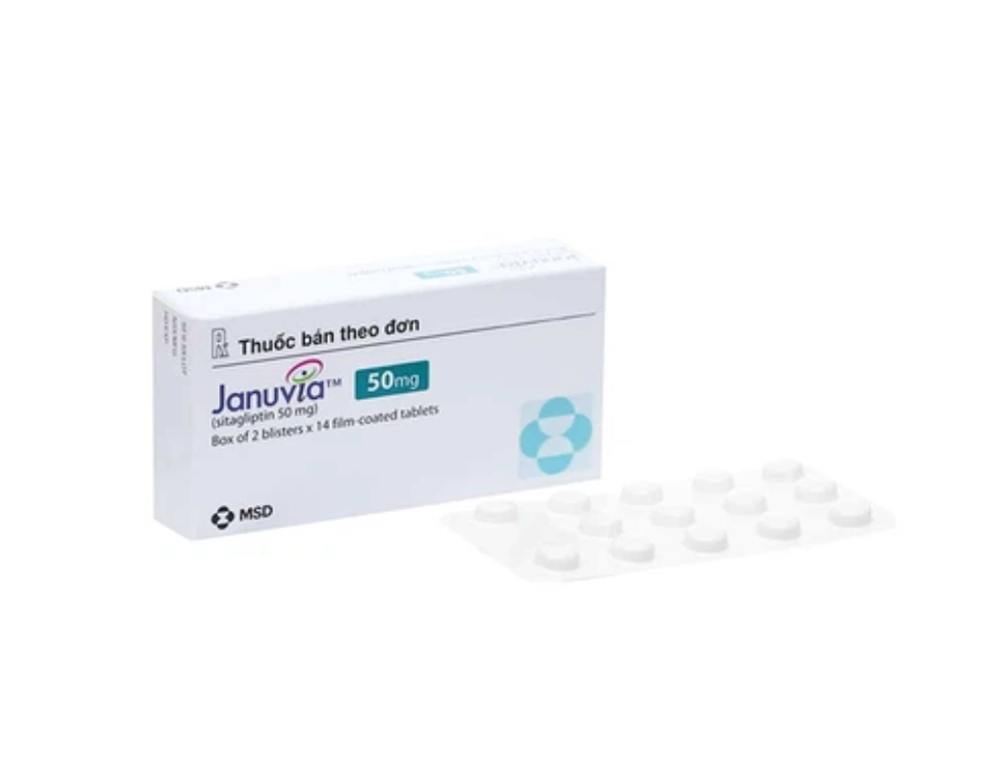 Thuốc Januvia 50mg trị đái tháo đường (Hộp 2 vỉ x 14 viên)