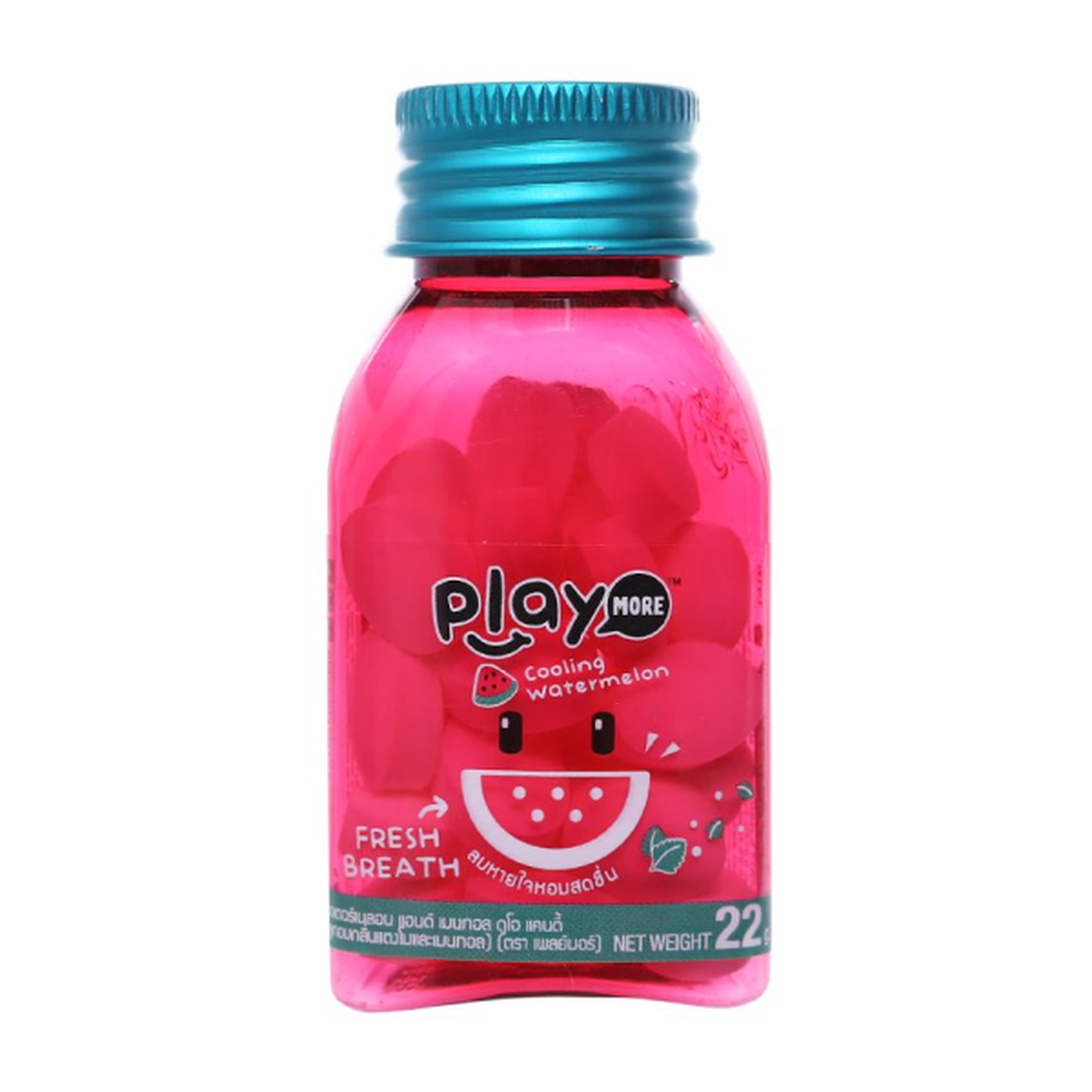 Kẹo ngậm Play Candy dưa hấu thơm miệng, the mát (Lọ 22g)