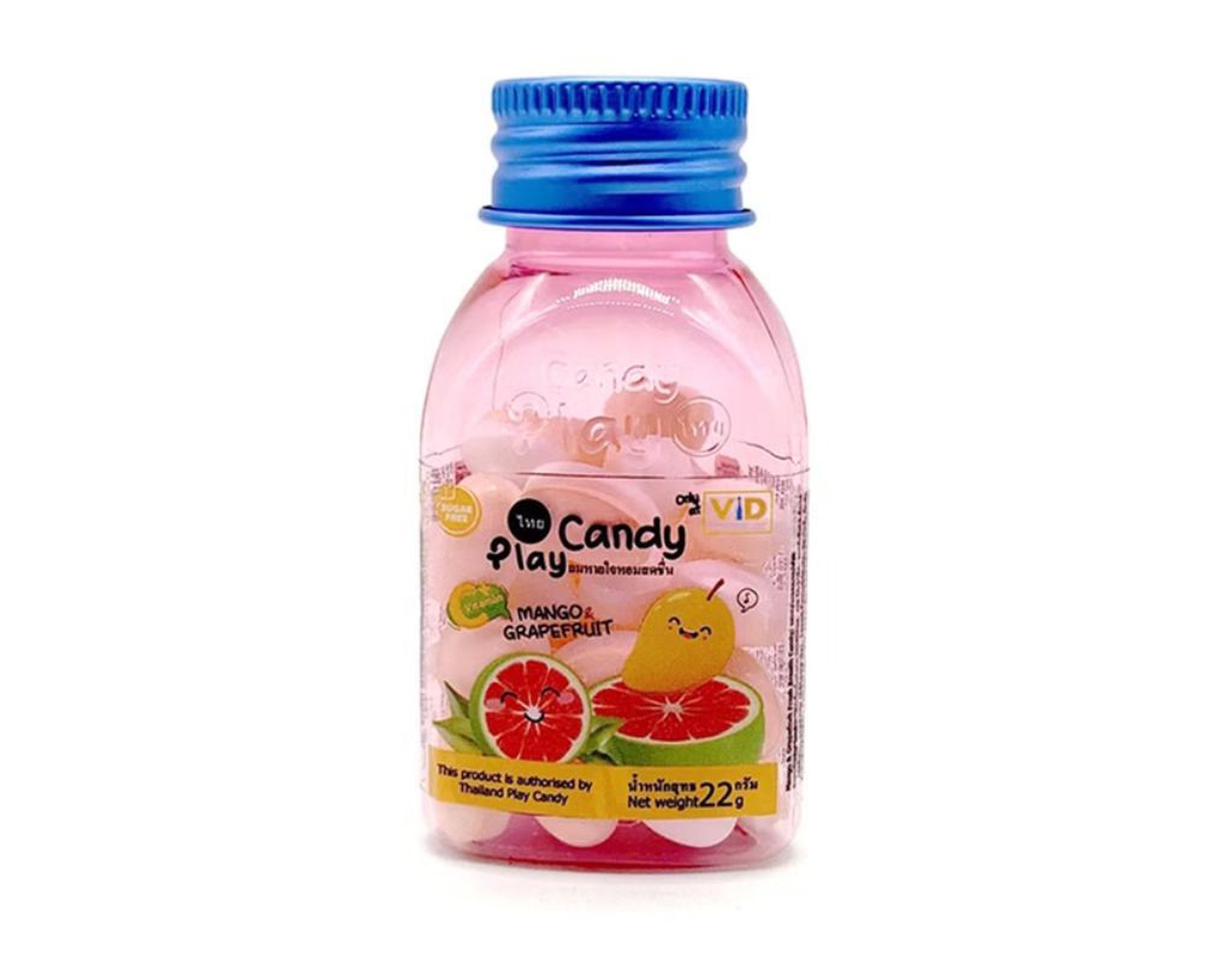 Kẹo ngậm Play Candy xoài bưởi thơm miệng (Lọ 22g)