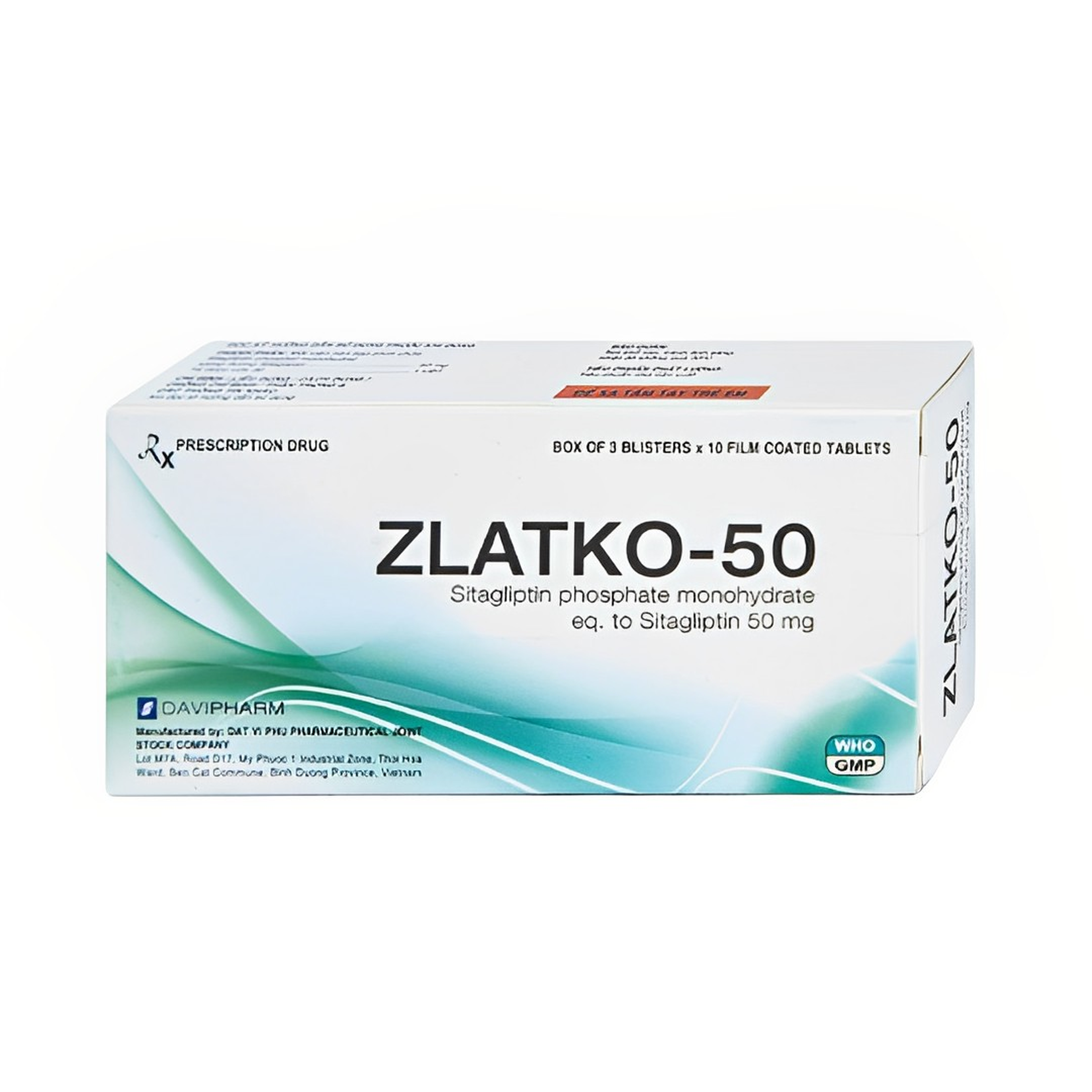 Thuốc Zlatko-50 50mg trị đái tháo đường (Hộp 3 vỉ x 10 viên)