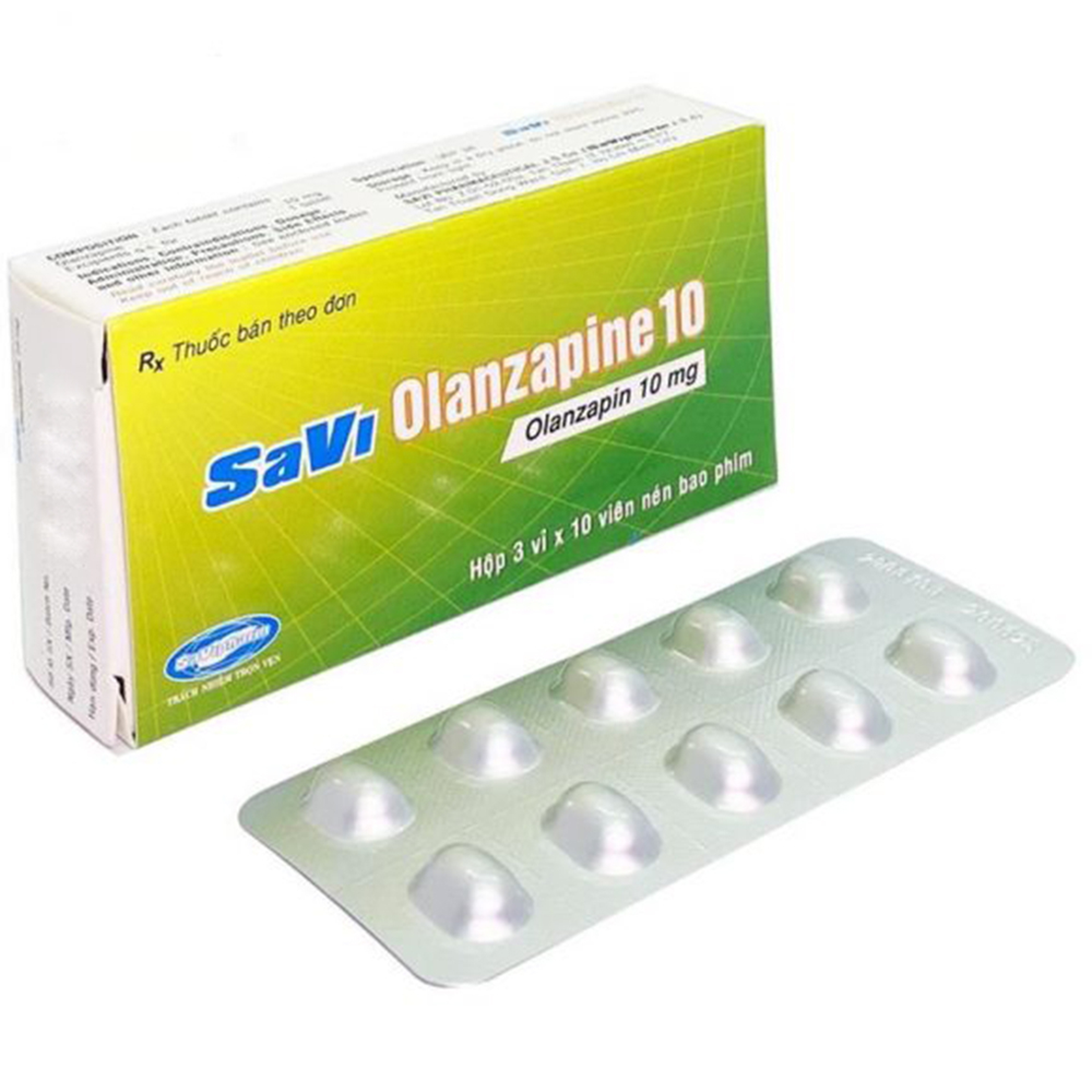 Thuốc Savi Olanzapine 10mg điều trị tâm thần phân liệt (Hộp 3 vỉ x 10 viên)
