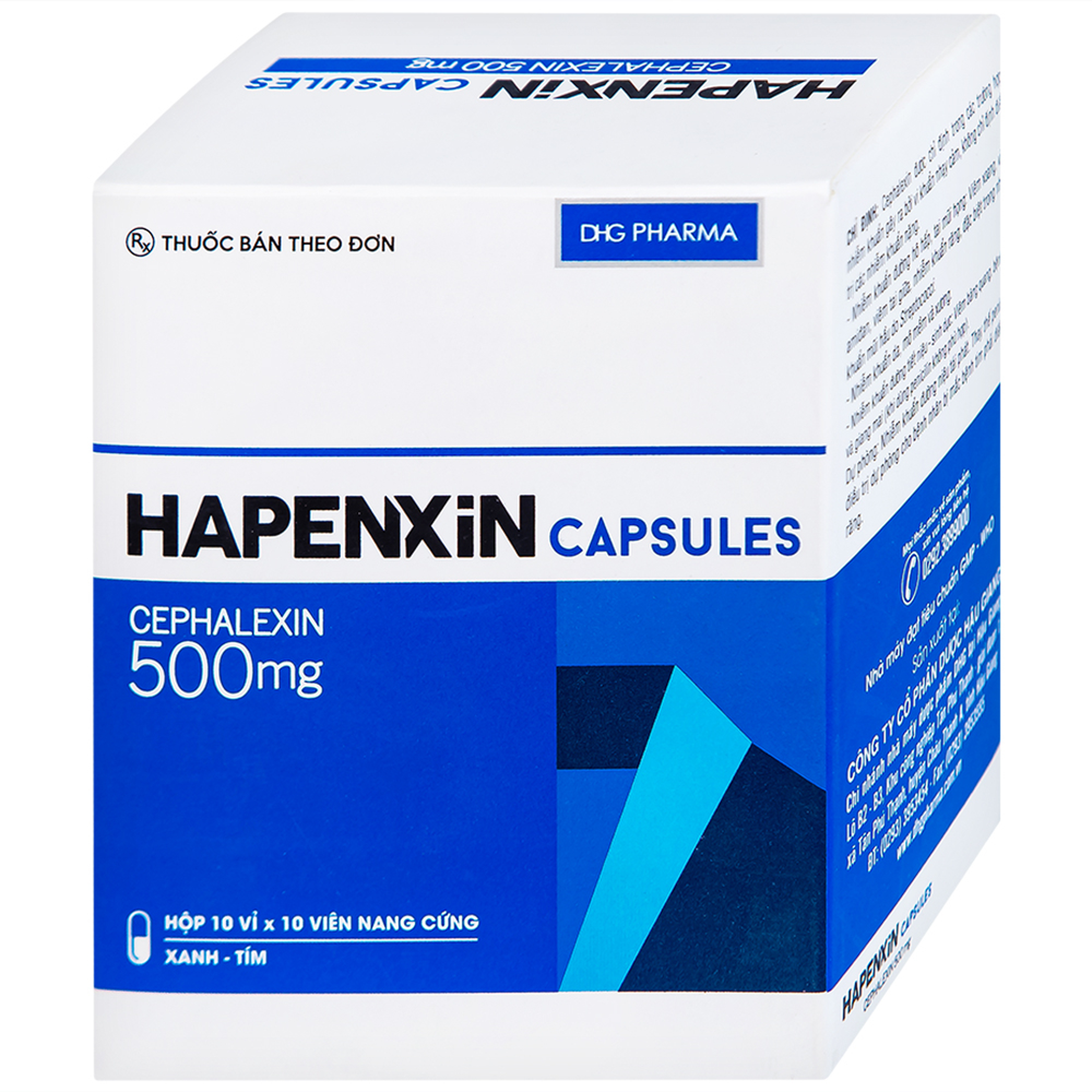 Thuốc Hapenxin 500mg DHG điều trị nhiễm khuẩn (Hộp 10 vỉ x 10 viên)