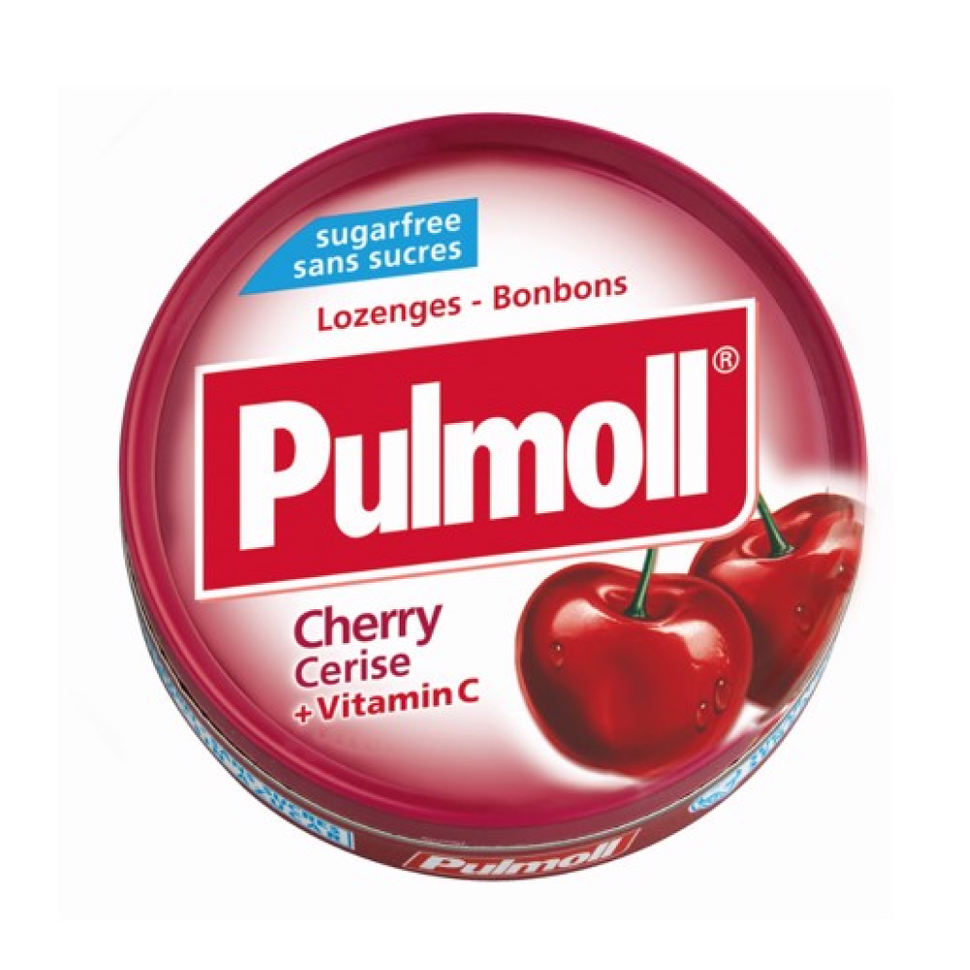 Kẹo ngậm Pulmoll Cherry Cerise + Vitamin C không đường, giảm ho, thông cổ (hộp 45g)