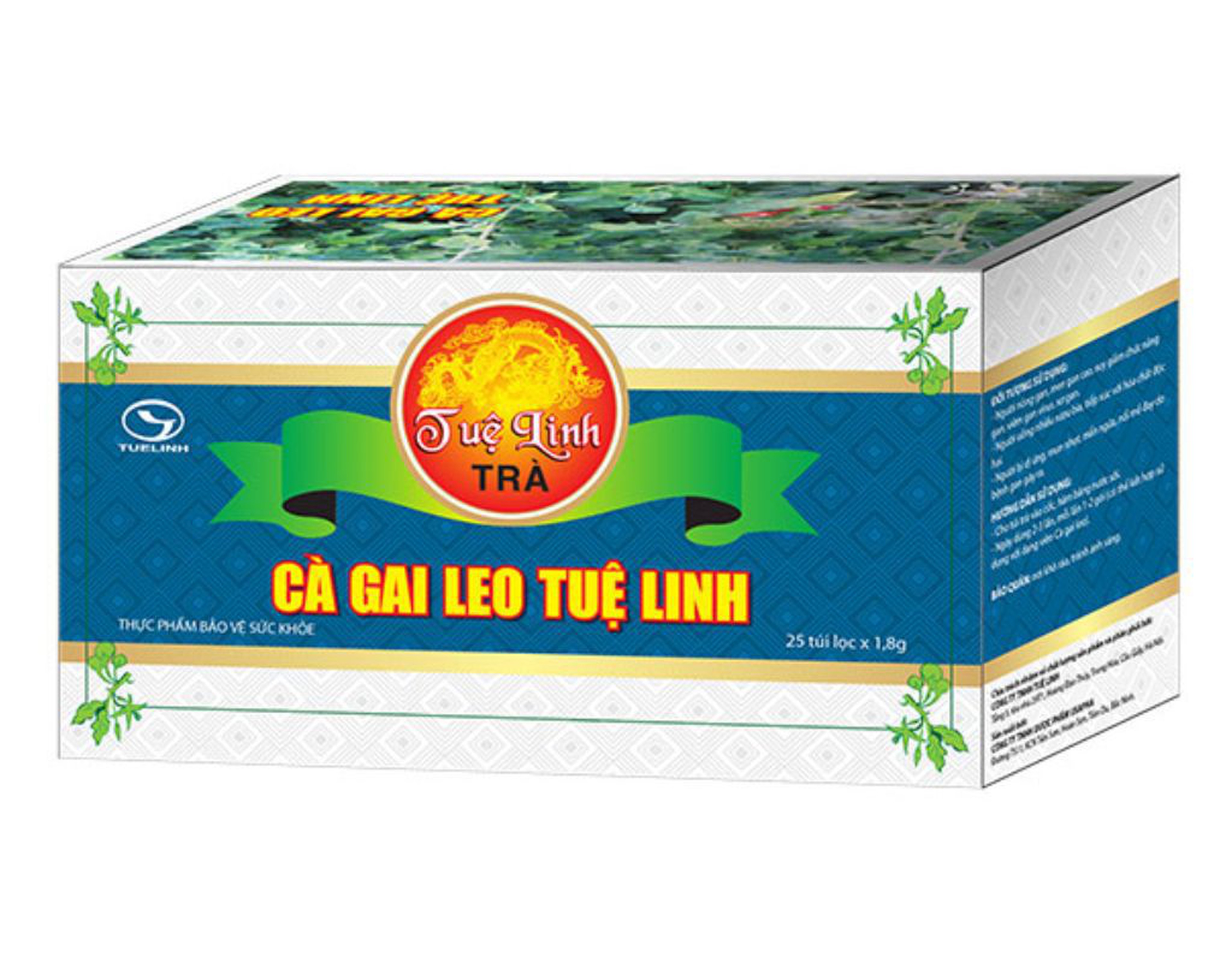 Trà túi lọc Cà Gai Leo Tuệ Linh hỗ trợ người men gan cao, mẩn ngứa, mày đay (1.8g x 25 gói)